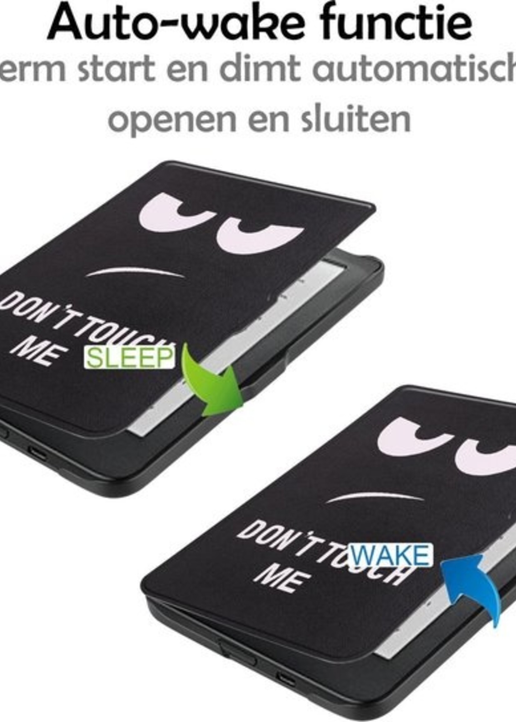 LUQ Hoesje Geschikt voor Kobo Clara HD Hoes Bescherm Hoesje Case Luxe Sleep Cover - Don't Touch Me