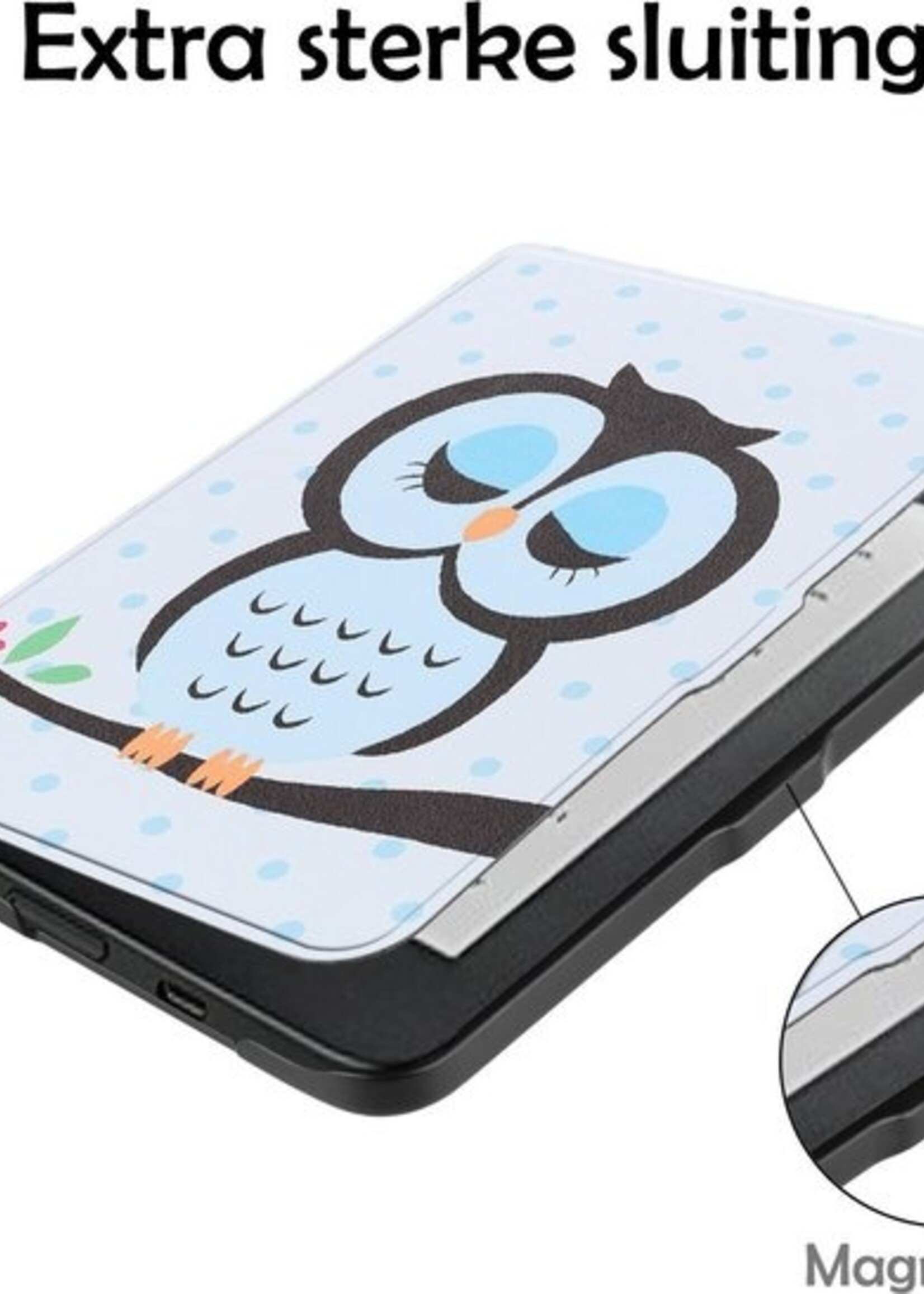 LUQ Hoesje Geschikt voor Kobo Clara HD Hoes Bescherm Hoesje Case Luxe Sleep Cover - Uil