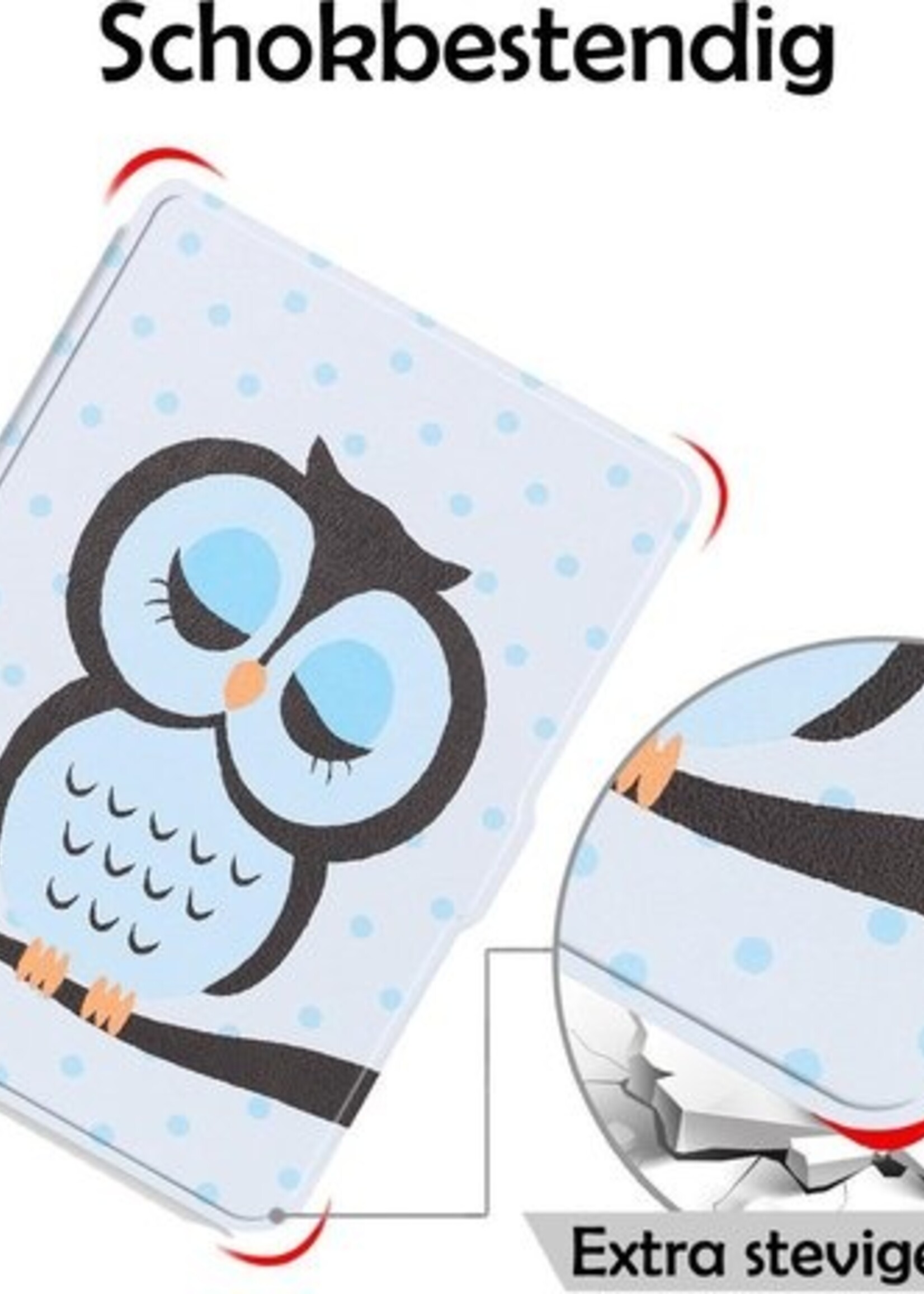 LUQ Hoesje Geschikt voor Kobo Clara HD Hoes Bescherm Hoesje Case Luxe Sleep Cover - Uil