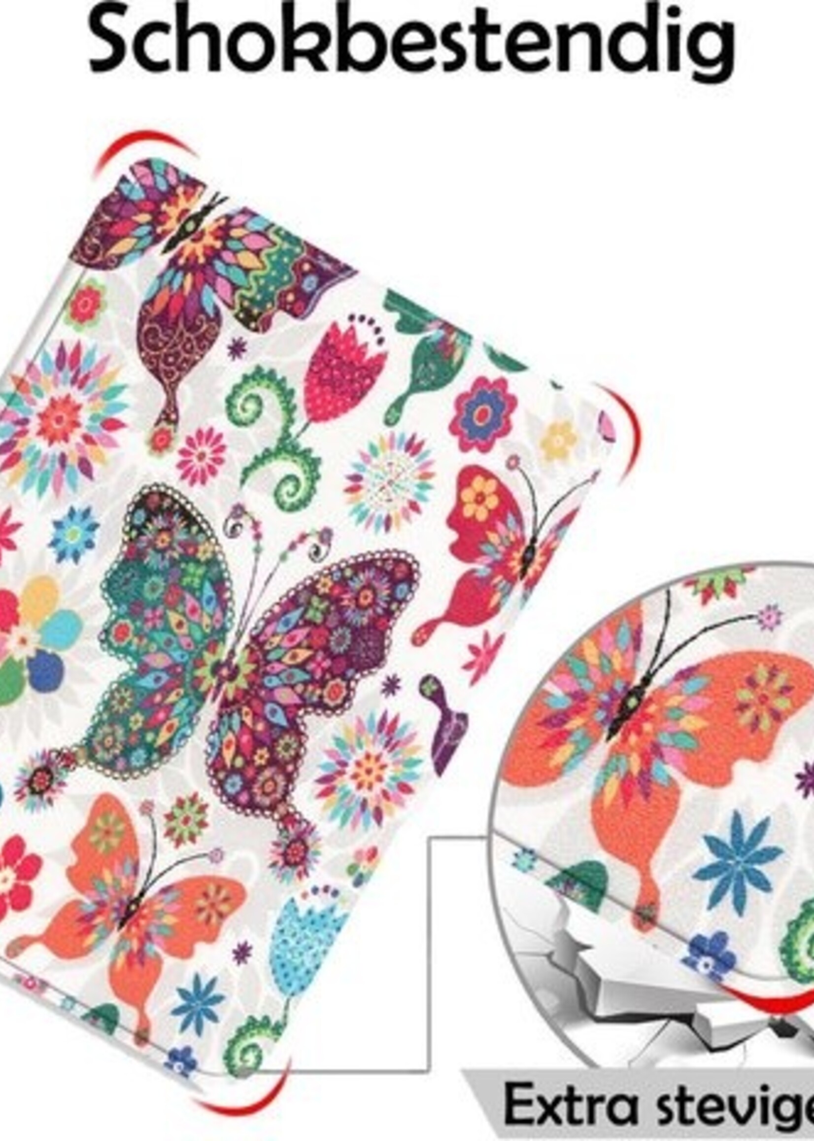 LUQ Hoesje Geschikt voor Kobo Clara HD Hoes Bescherm Hoesje Case Luxe Sleep Cover - Vlinders