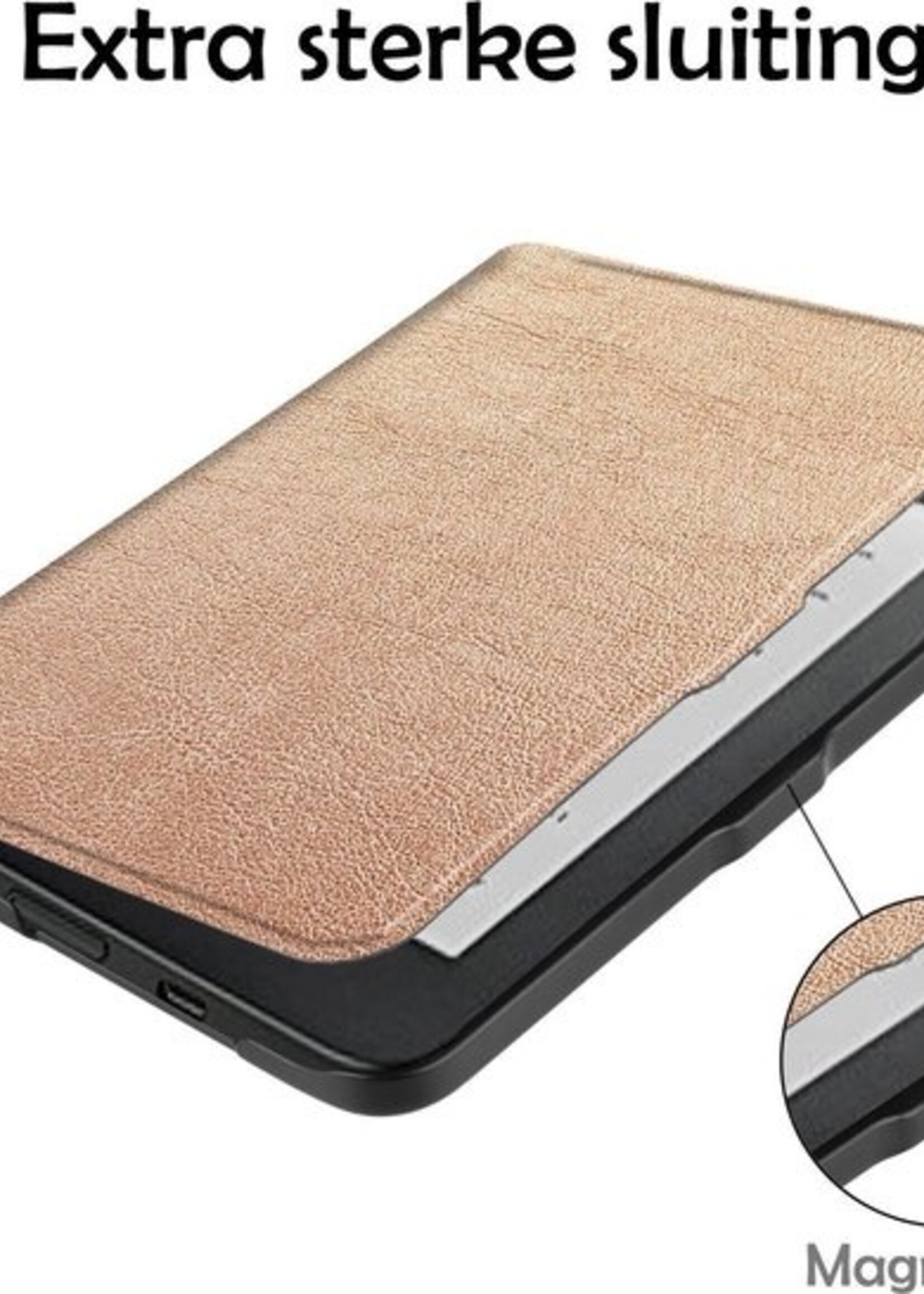 LUQ Hoesje Geschikt voor Kobo Clara HD Hoes Bescherm Hoesje Case Luxe Sleep Cover - Rosé Goud