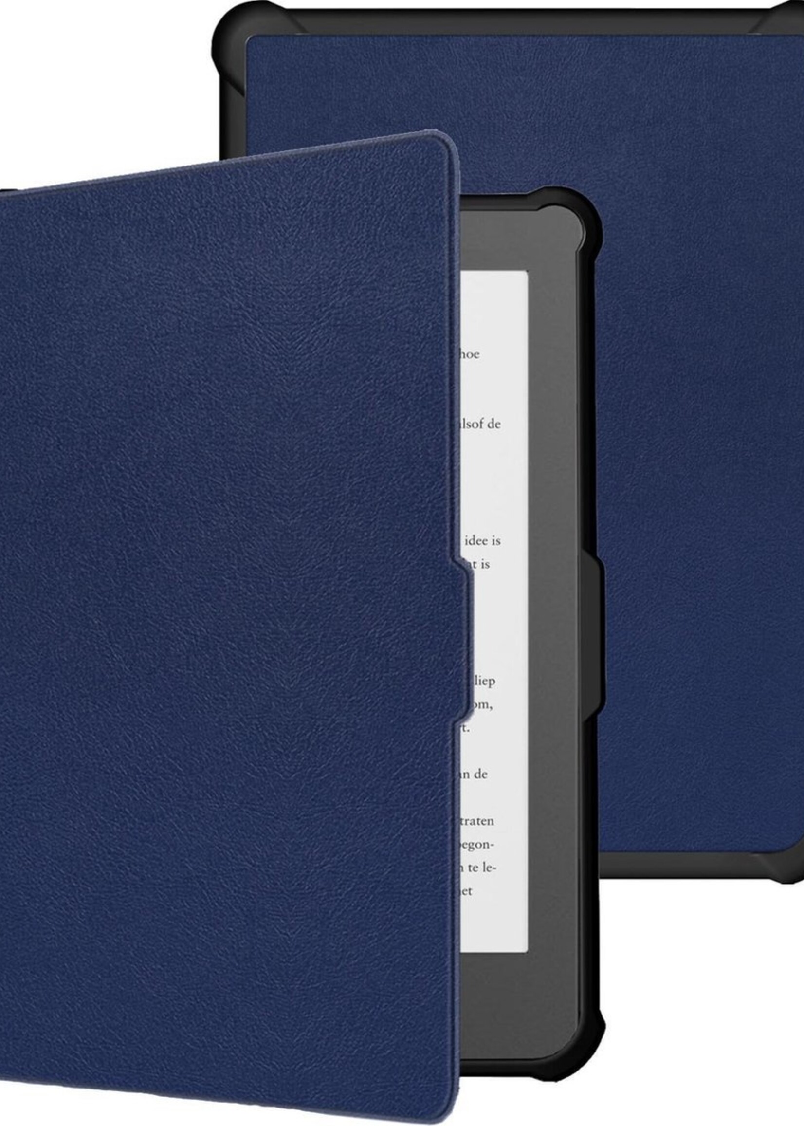 LUQ Hoesje Geschikt voor Kobo Clara HD Hoes Bescherm Hoesje Case Luxe Sleep Cover - Donkerblauw