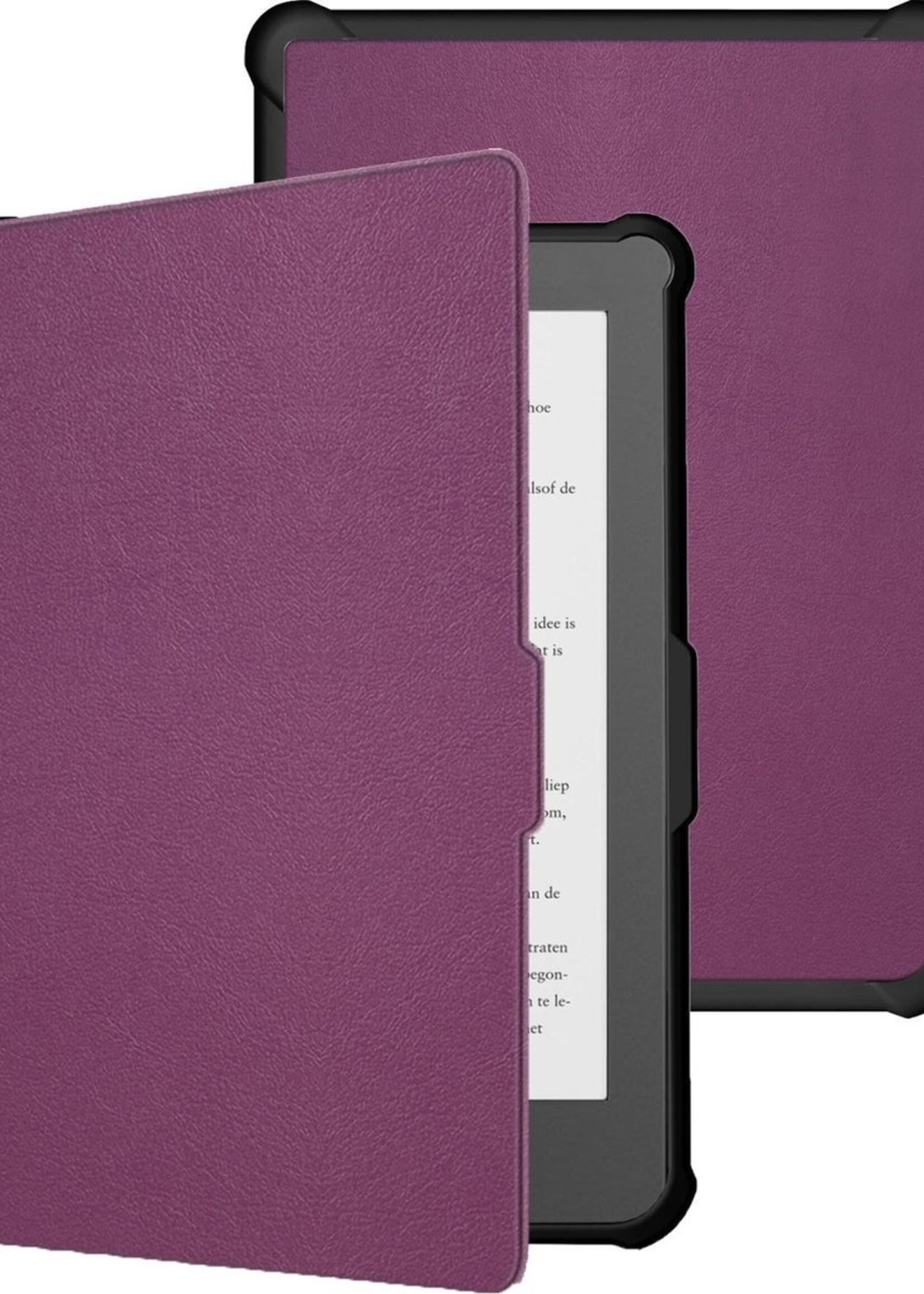 LUQ Hoesje Geschikt voor Kobo Clara HD Hoes Bescherm Hoesje Case Luxe Sleep Cover - Paars
