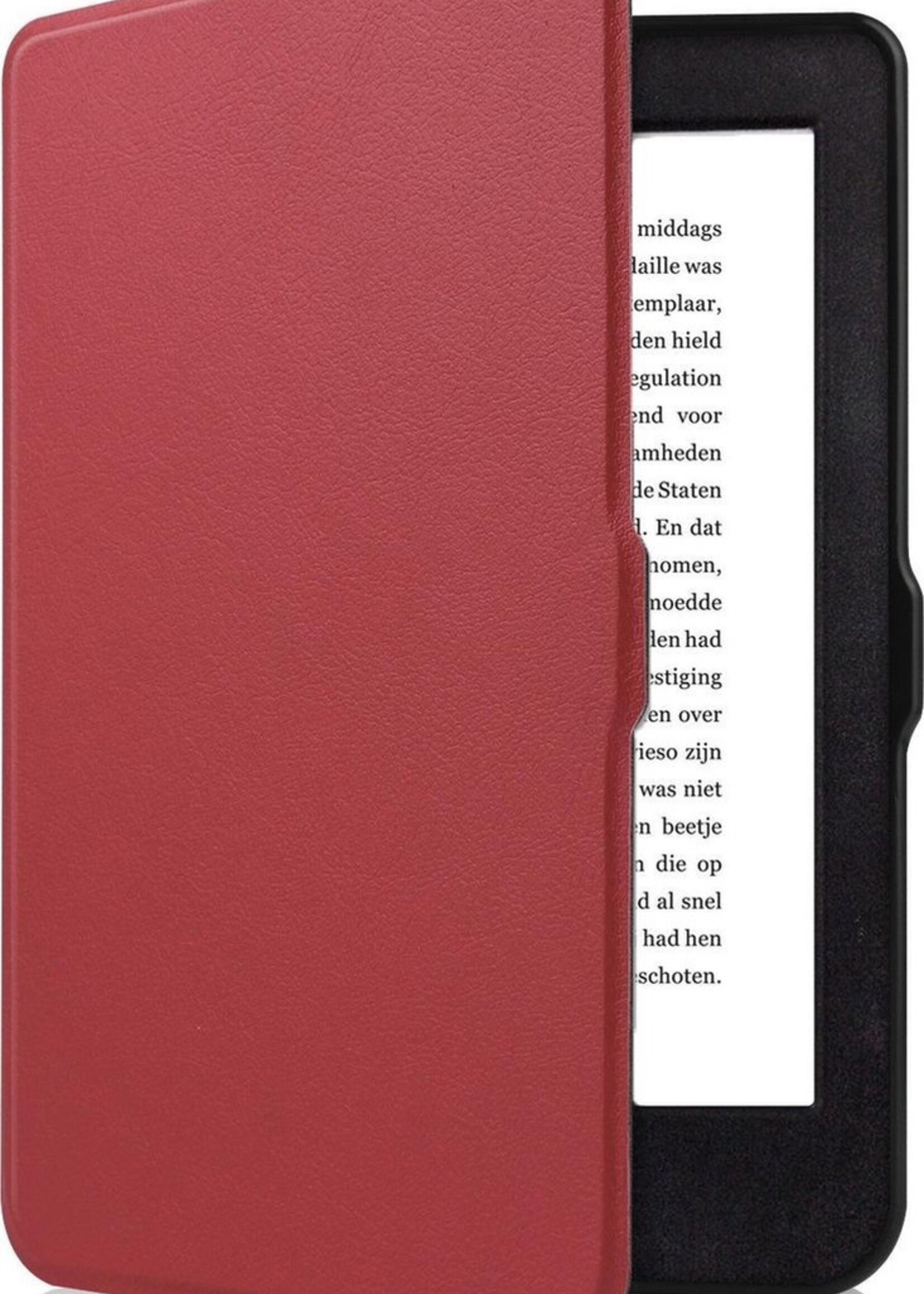 LUQ Hoesje Geschikt voor Kobo Nia Hoes Bescherm Hoesje Case Luxe Sleep Cover - Donderrood