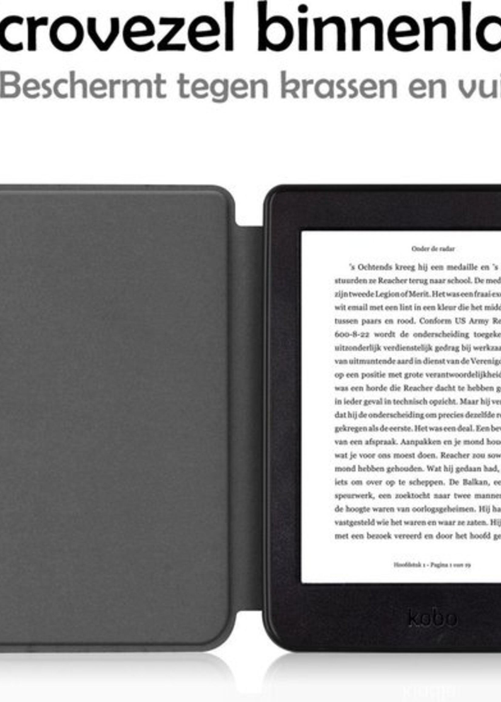 LUQ Hoesje Geschikt voor Kobo Nia Hoes Bescherm Hoesje Case Luxe Sleep Cover - Donkerblauw