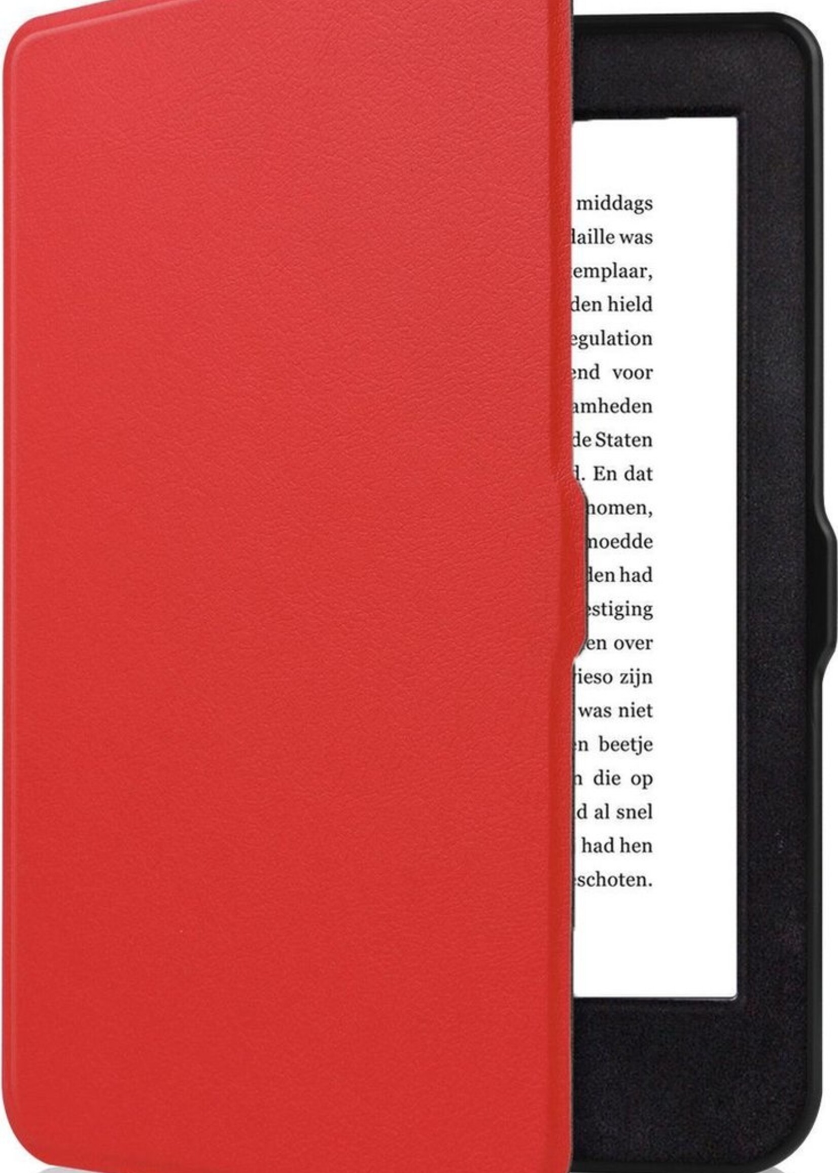 LUQ Hoesje Geschikt voor Kobo Nia Hoes Bescherm Hoesje Case Luxe Sleep Cover - Rood
