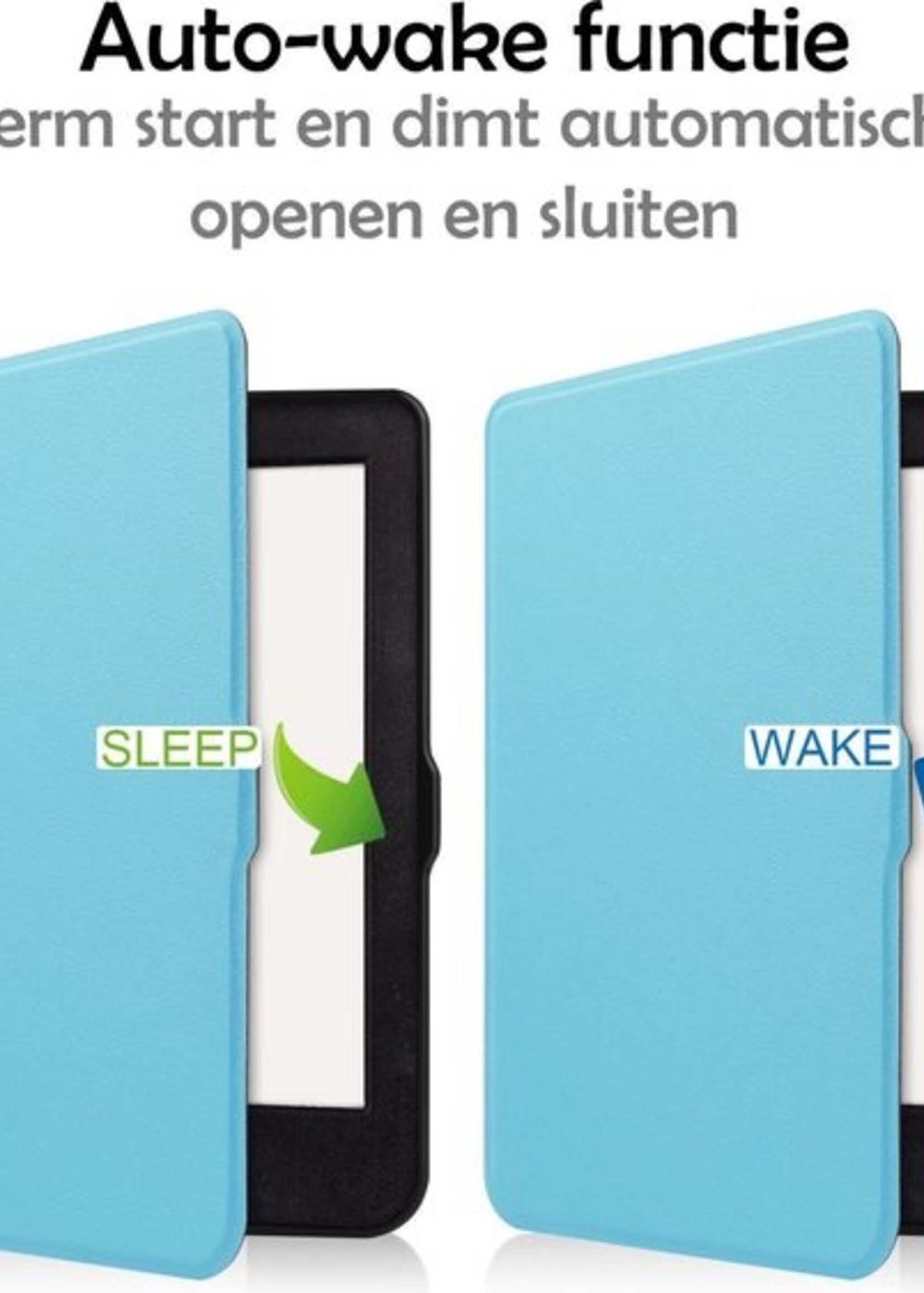 LUQ Hoesje Geschikt voor Kobo Nia Hoes Bescherm Hoesje Case Luxe Sleep Cover - Lichtblauw