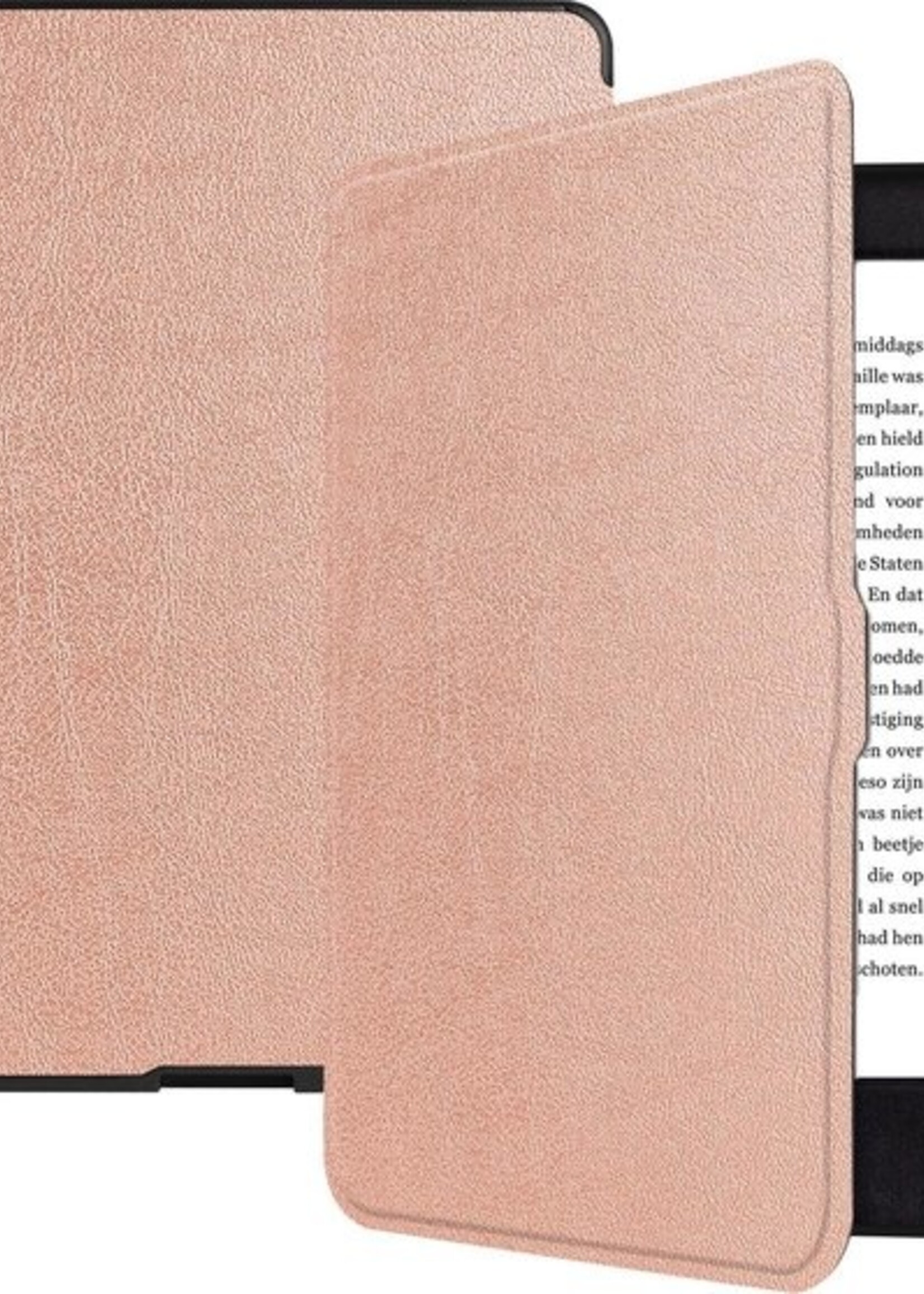 LUQ Hoesje Geschikt voor Kobo Nia Hoes Bescherm Hoesje Case Luxe Sleep Cover - Rosé Goud