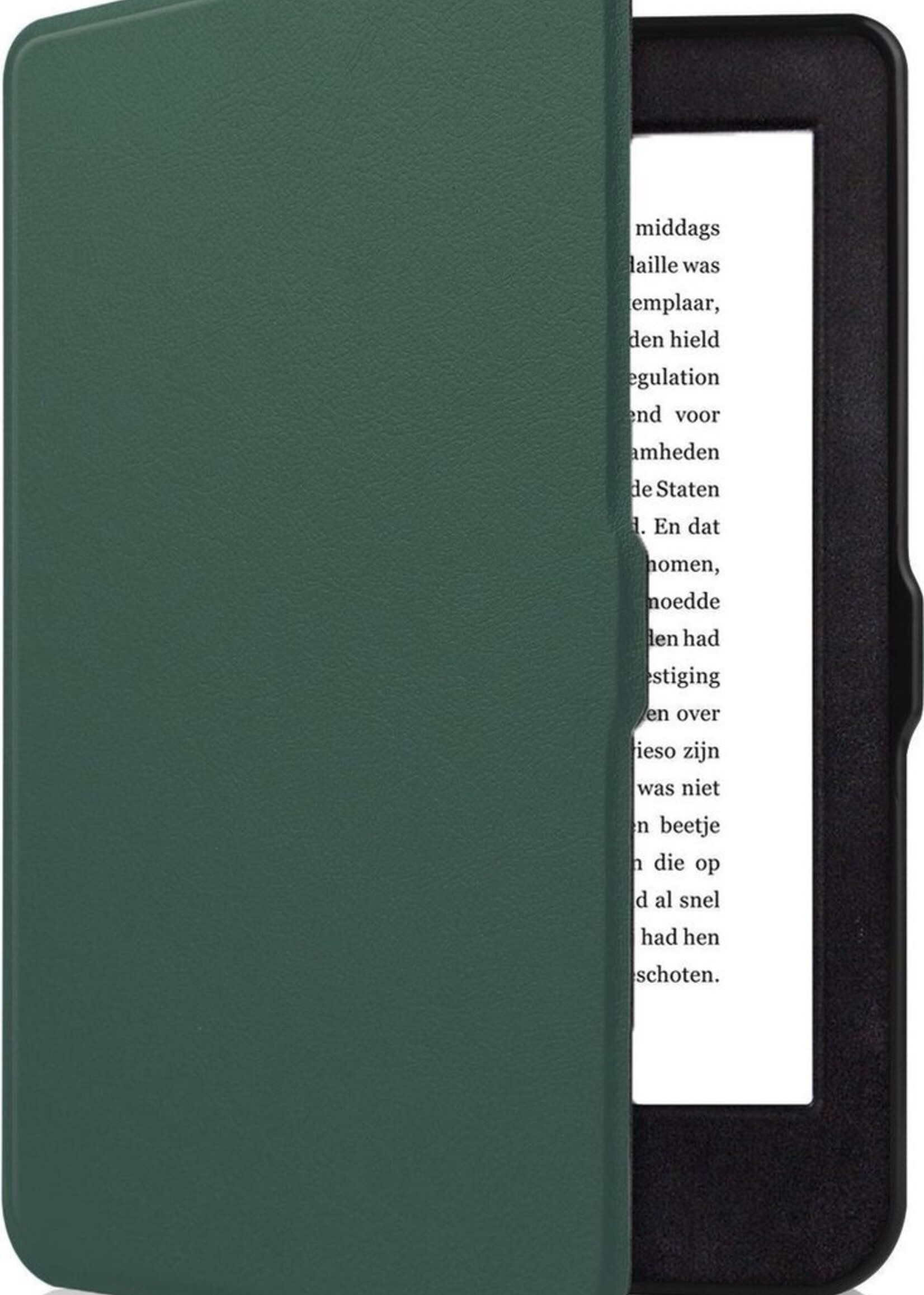 LUQ Hoesje Geschikt voor Kobo Nia Hoes Bescherm Hoesje Case Luxe Sleep Cover - Donkergroen