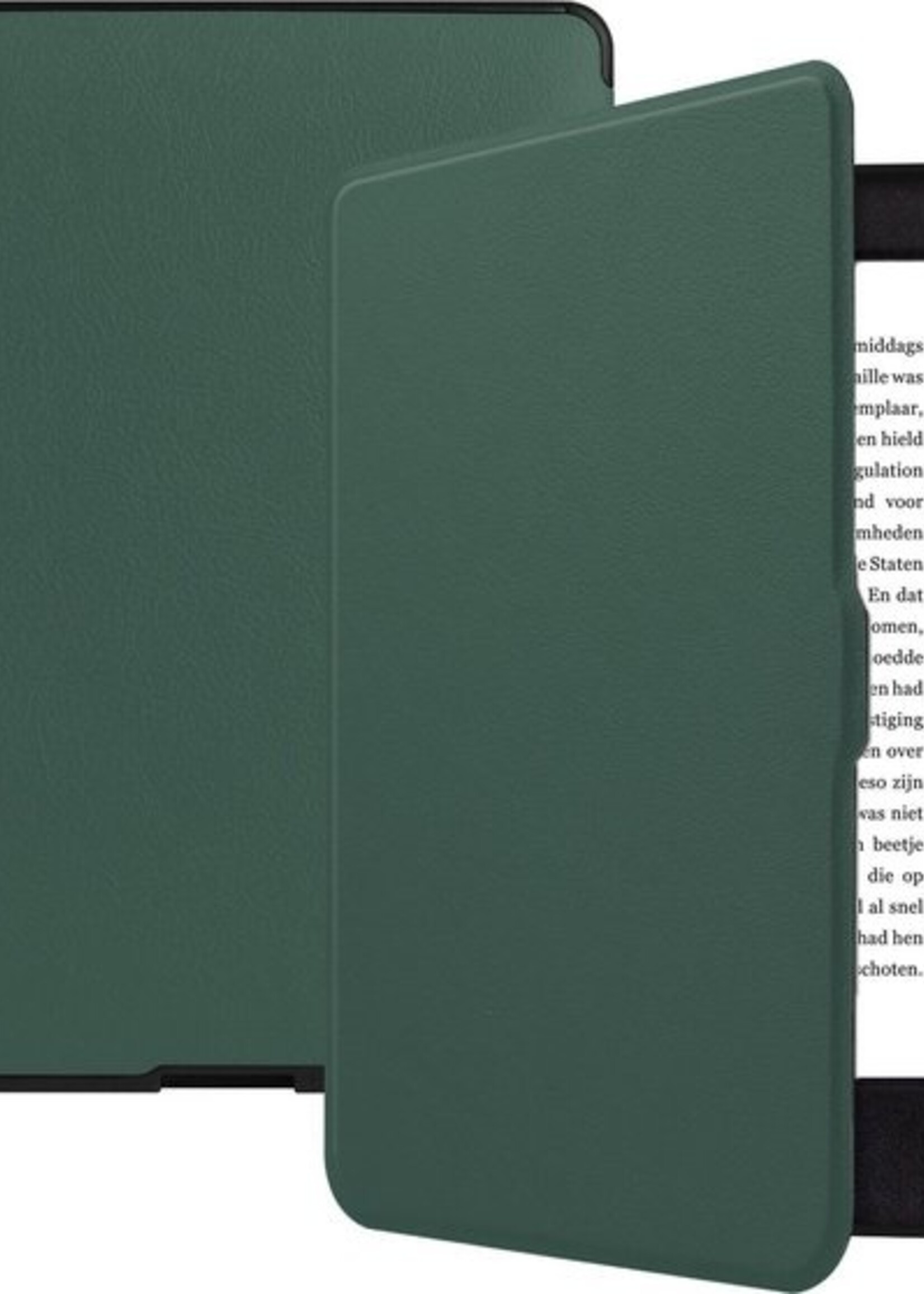 LUQ Hoesje Geschikt voor Kobo Nia Hoes Bescherm Hoesje Case Luxe Sleep Cover - Donkergroen