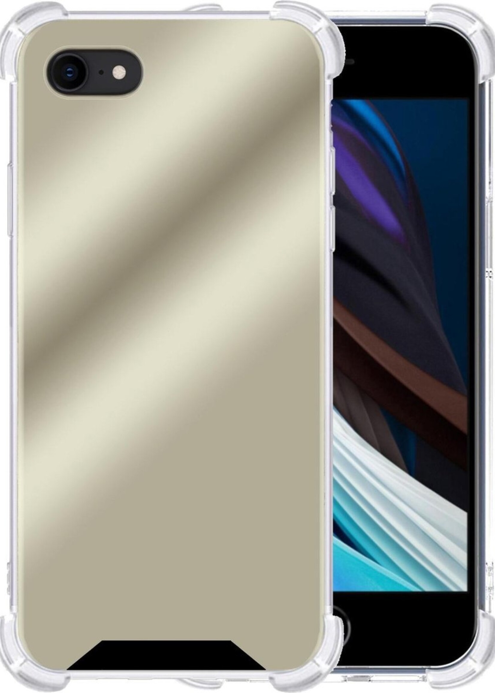 LUQ Hoesje Geschikt voor iPhone 8 Hoesje Shockproof Case Siliconen - Hoes Geschikt voor iPhone 8 Hoes Cover Siliconen - Goud