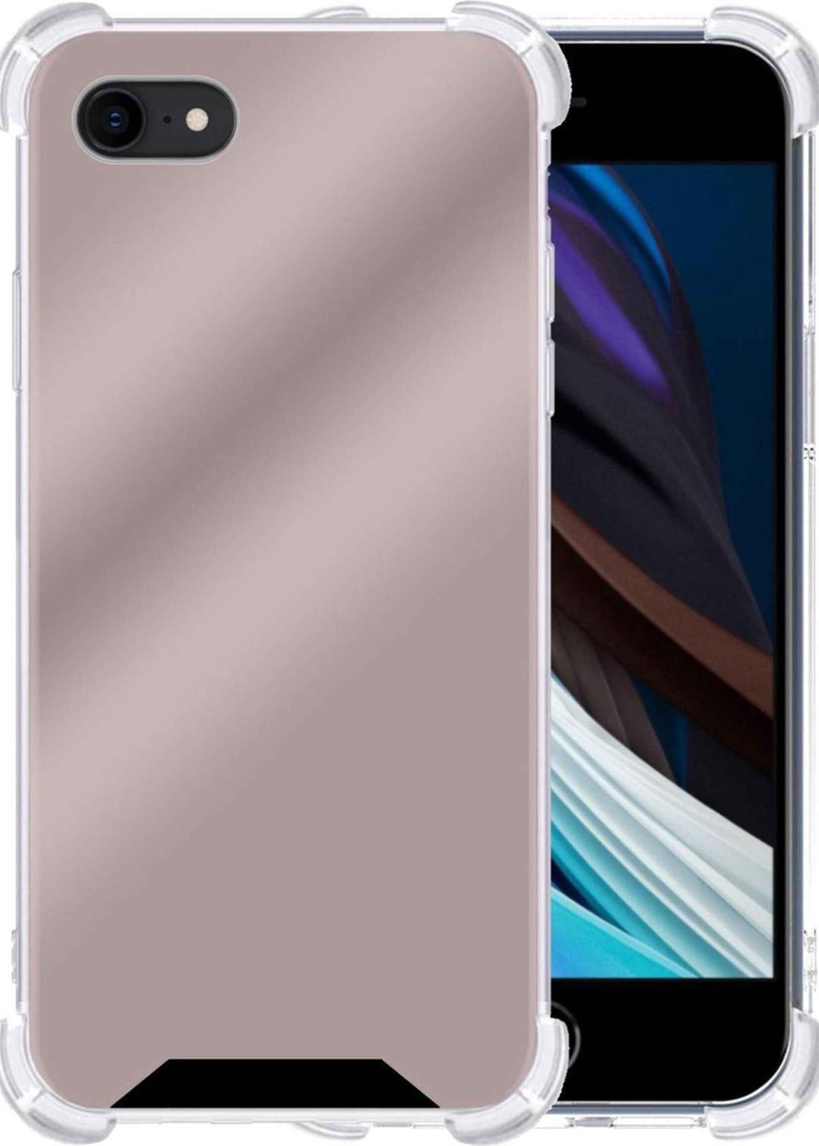 LUQ Hoesje Geschikt voor iPhone 8 Hoesje Shockproof Case Siliconen - Hoes Geschikt voor iPhone 8 Hoes Cover Siliconen - Rosé goud