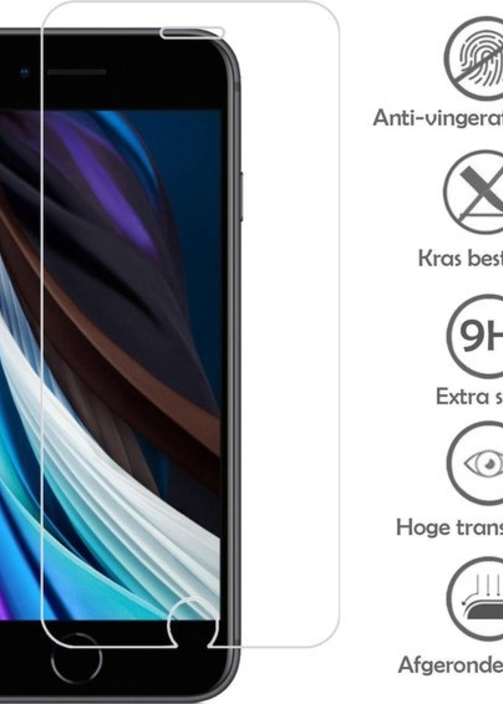 LUQ Hoesje Geschikt voor iPhone 8 Hoesje Shockproof Case Siliconen Met Screenprotector - Hoes Geschikt voor iPhone 8 Hoes Cover Siliconen - Zilver