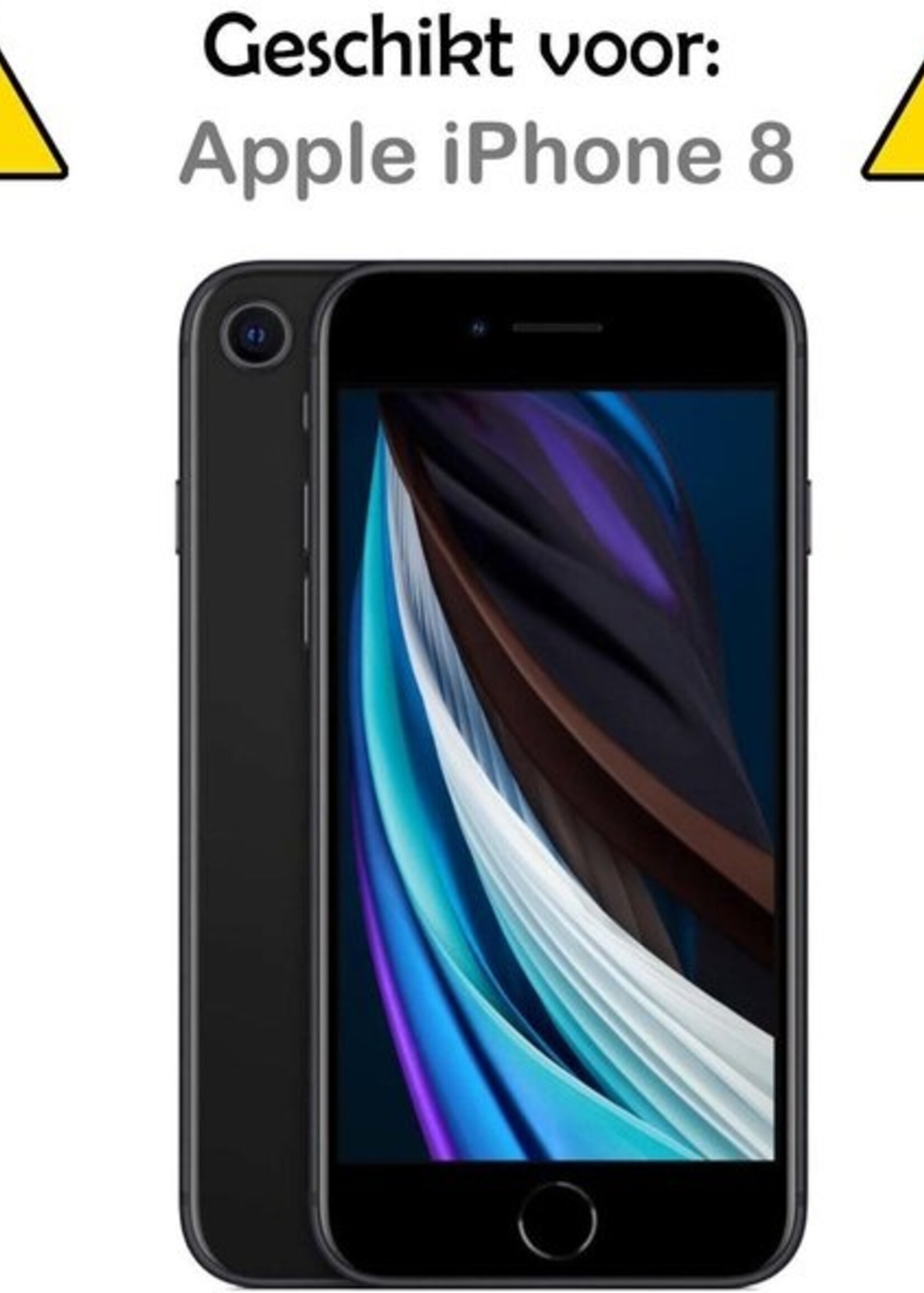 LUQ Hoesje Geschikt voor iPhone 8 Hoesje Shockproof Case Siliconen Met Screenprotector - Hoes Geschikt voor iPhone 8 Hoes Cover Siliconen - Zilver