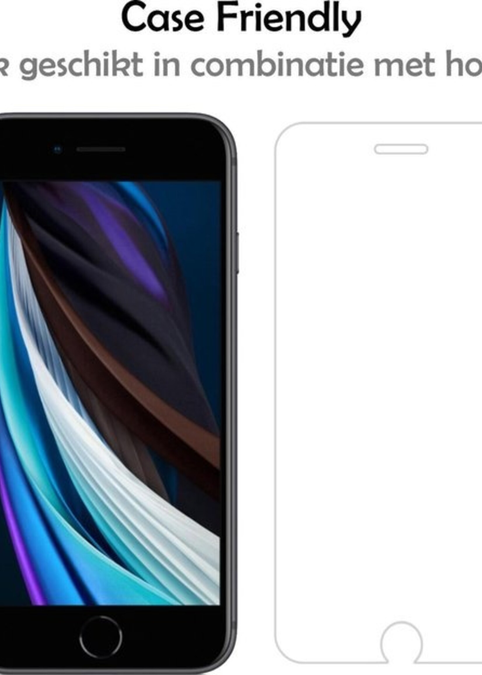 LUQ Hoesje Geschikt voor iPhone 8 Hoesje Shockproof Case Siliconen Met 2x Screenprotector - Hoes Geschikt voor iPhone 8 Hoes Cover Siliconen - Zilver