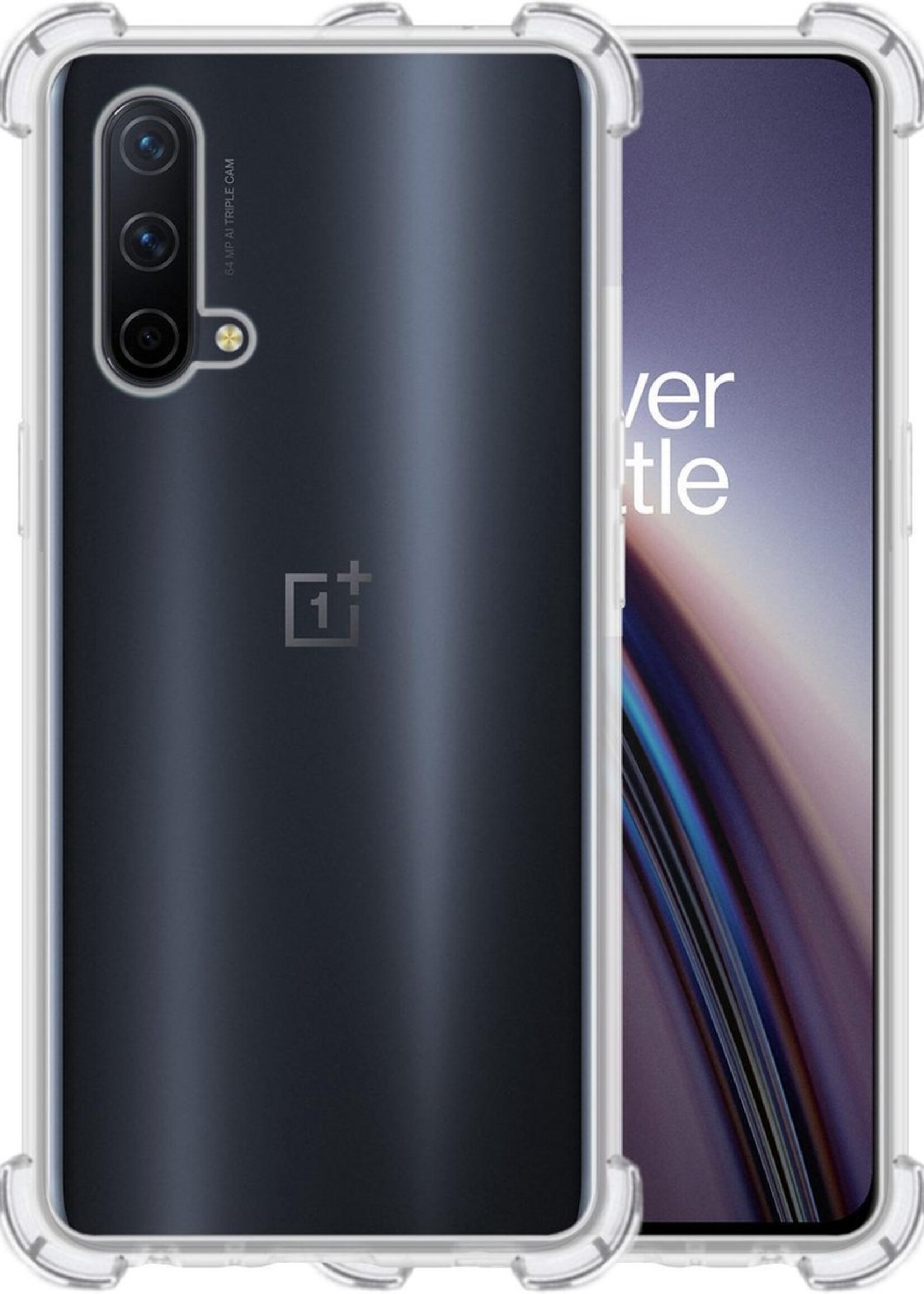 LUQ Hoesje Geschikt voor OnePlus Nord CE Hoesje Shockproof Case Siliconen - Hoes Geschikt voor OnePlus Nord CE Hoes Cover Siliconen - Transparant