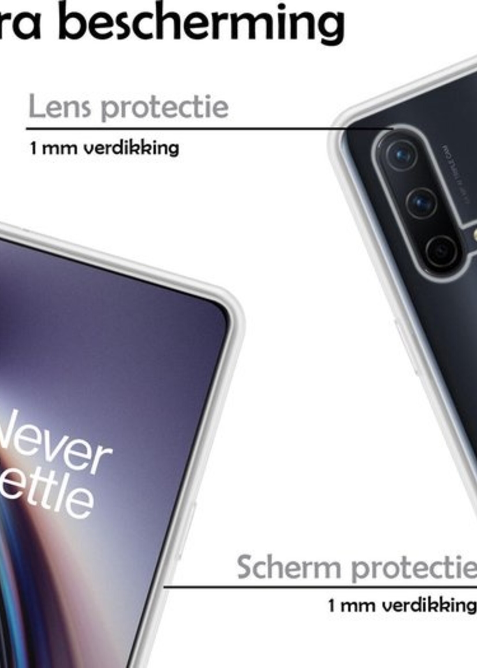 LUQ Hoesje Geschikt voor OnePlus Nord CE Hoesje Siliconen Case - Hoes Geschikt voor OnePlus Nord CE Hoes Siliconen - Transparant