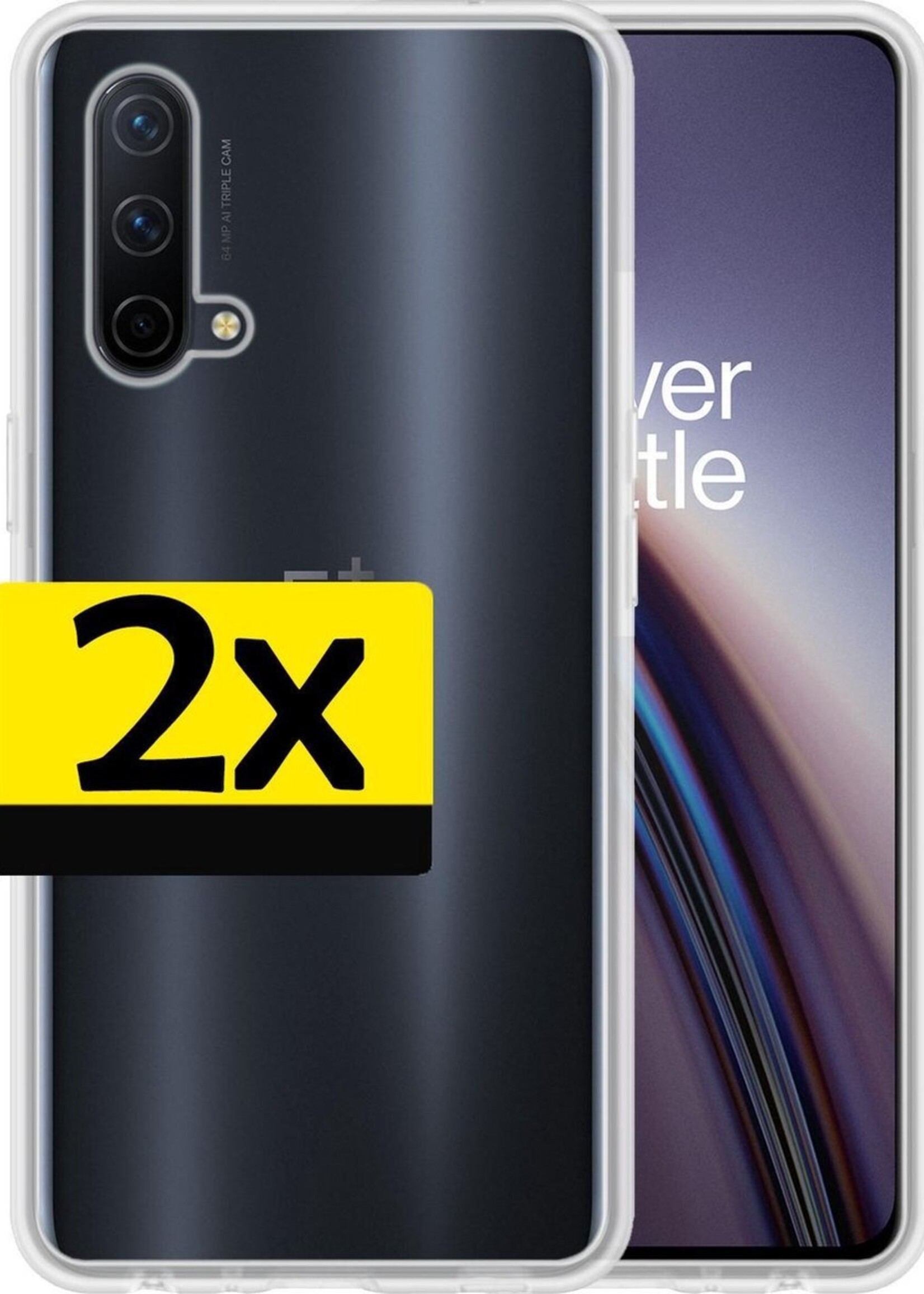 LUQ Hoesje Geschikt voor OnePlus Nord CE Hoesje Siliconen Case - Hoes Geschikt voor OnePlus Nord CE Hoes Siliconen - Transparant - 2 Stuks