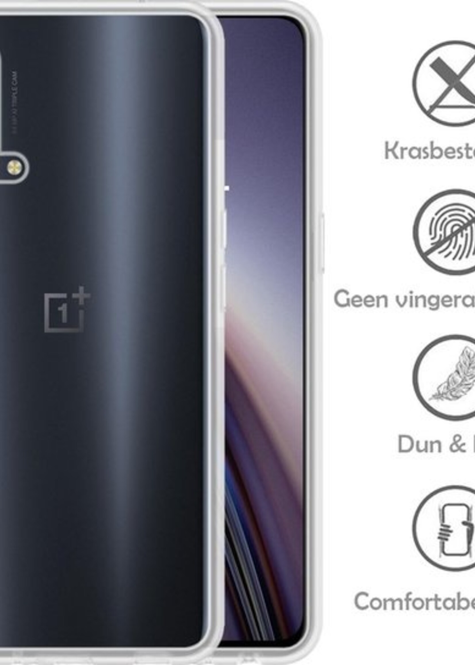 LUQ Hoesje Geschikt voor OnePlus Nord CE Hoesje Siliconen Case - Hoes Geschikt voor OnePlus Nord CE Hoes Siliconen - Transparant - 2 Stuks