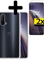 LUQ LUQ OnePlus Nord CE hoesje siliconen transparant + 2x screenprotector