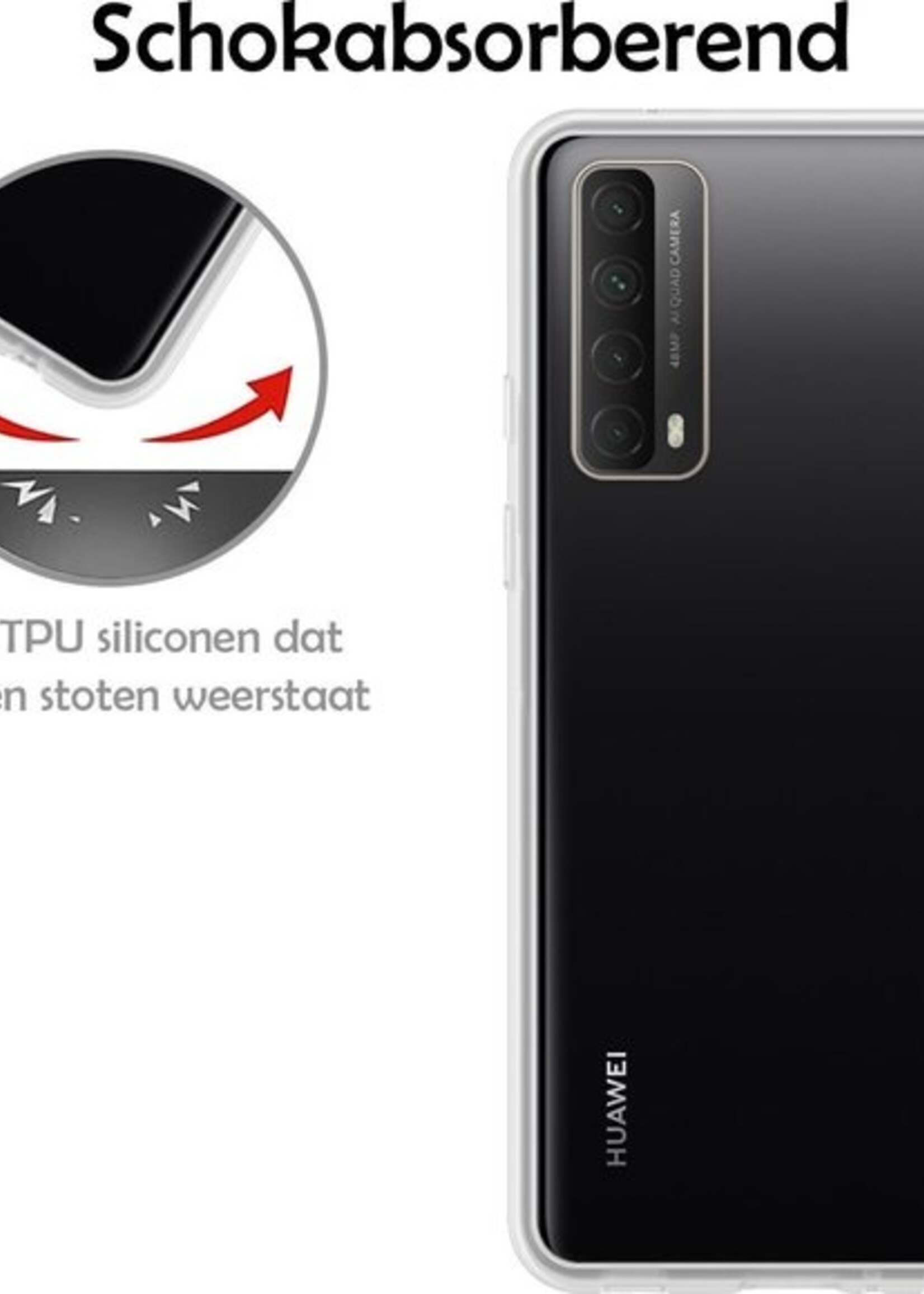 LUQ Hoesje Geschikt voor Huawei P smart 2021 Hoesje Siliconen Case - Hoes Geschikt voor Huawei P smart 2021 Hoes Siliconen - Transparant