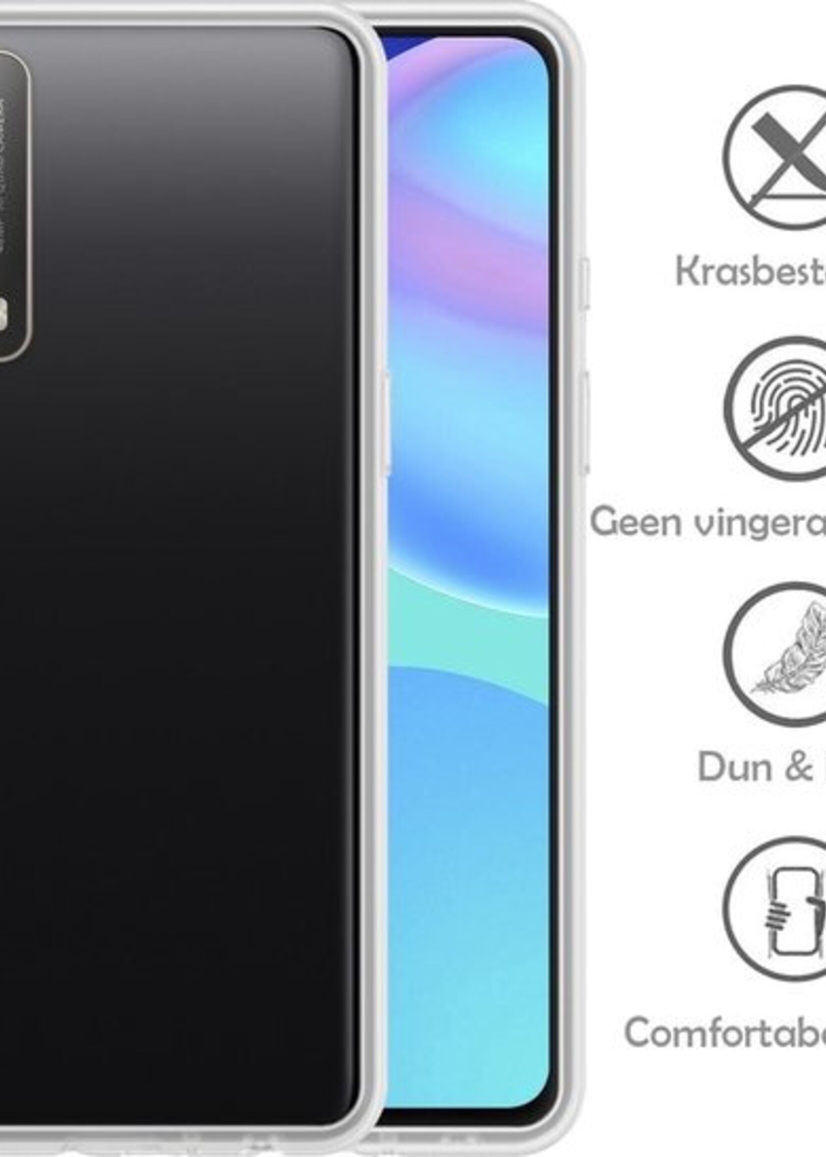 LUQ Hoesje Geschikt voor Huawei P smart 2021 Hoesje Siliconen Case - Hoes Geschikt voor Huawei P smart 2021 Hoes Siliconen - Transparant