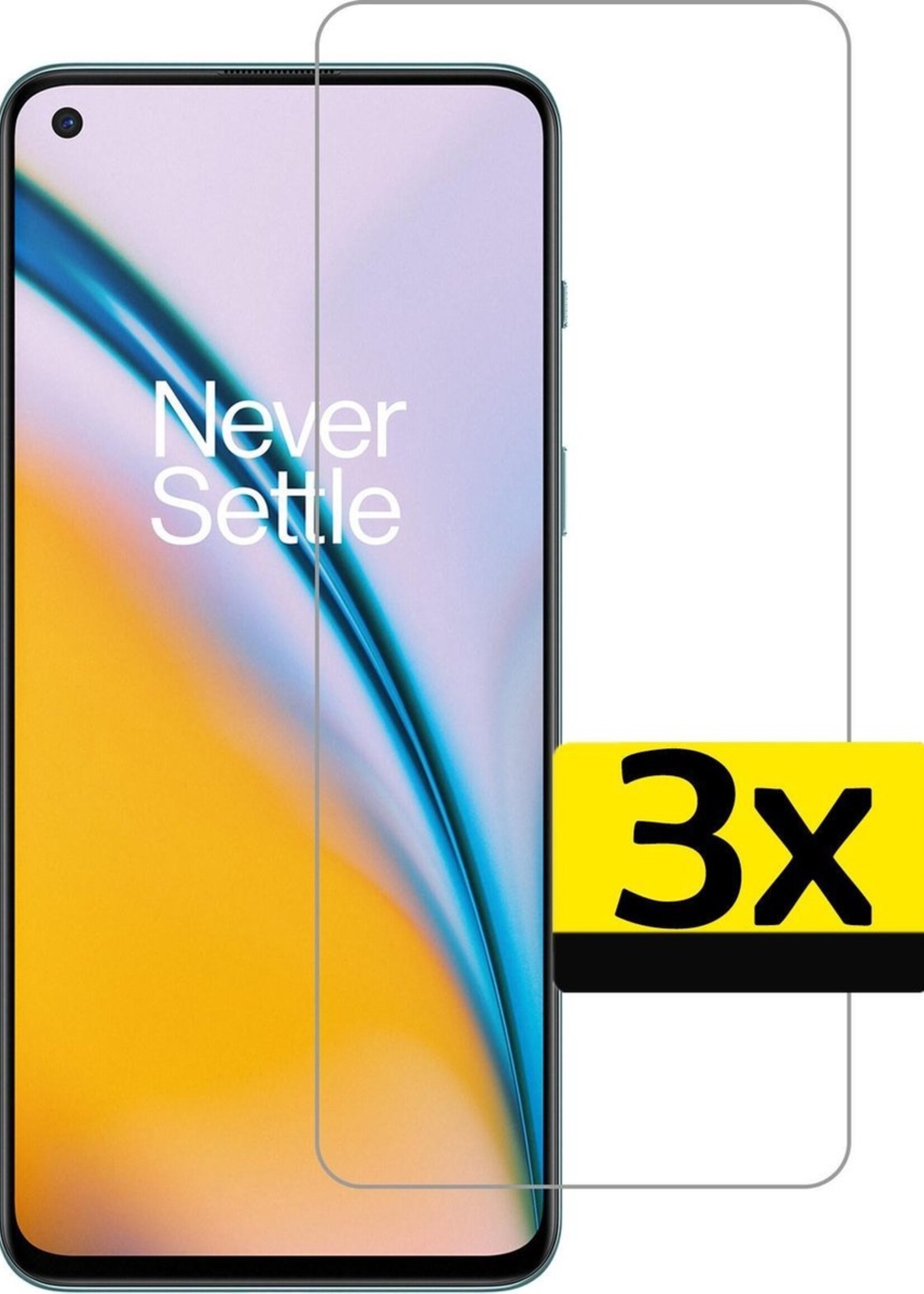LUQ Screenprotector Geschikt voor OnePlus Nord 2 Screenprotector Beschermglas Gehard Glas - Screenprotector Geschikt voor OnePlus Nord 2 Screenprotector Glas - 3 Stuks