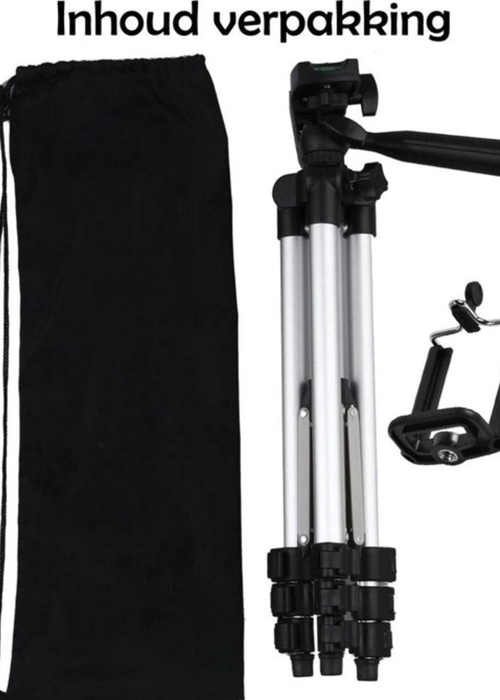 LUQ Statief Smartphone Tripod Camera Met Waterpas - Statief Telefoon Camera Tripod Smartphone Verstelbaar