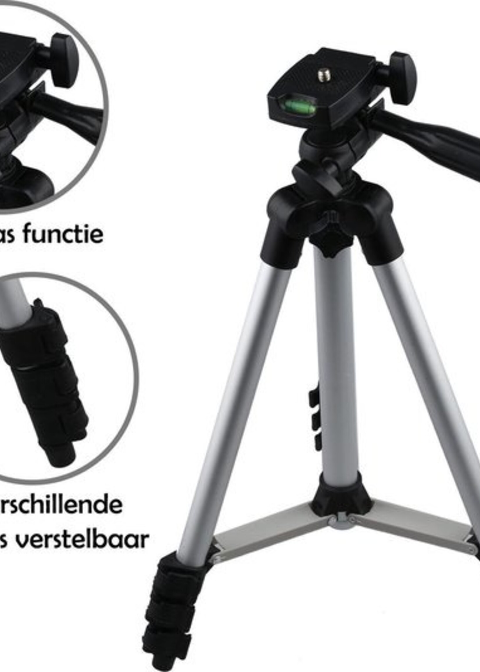 LUQ Statief Smartphone Tripod Camera Met Waterpas - Statief Telefoon Camera Tripod Smartphone Verstelbaar