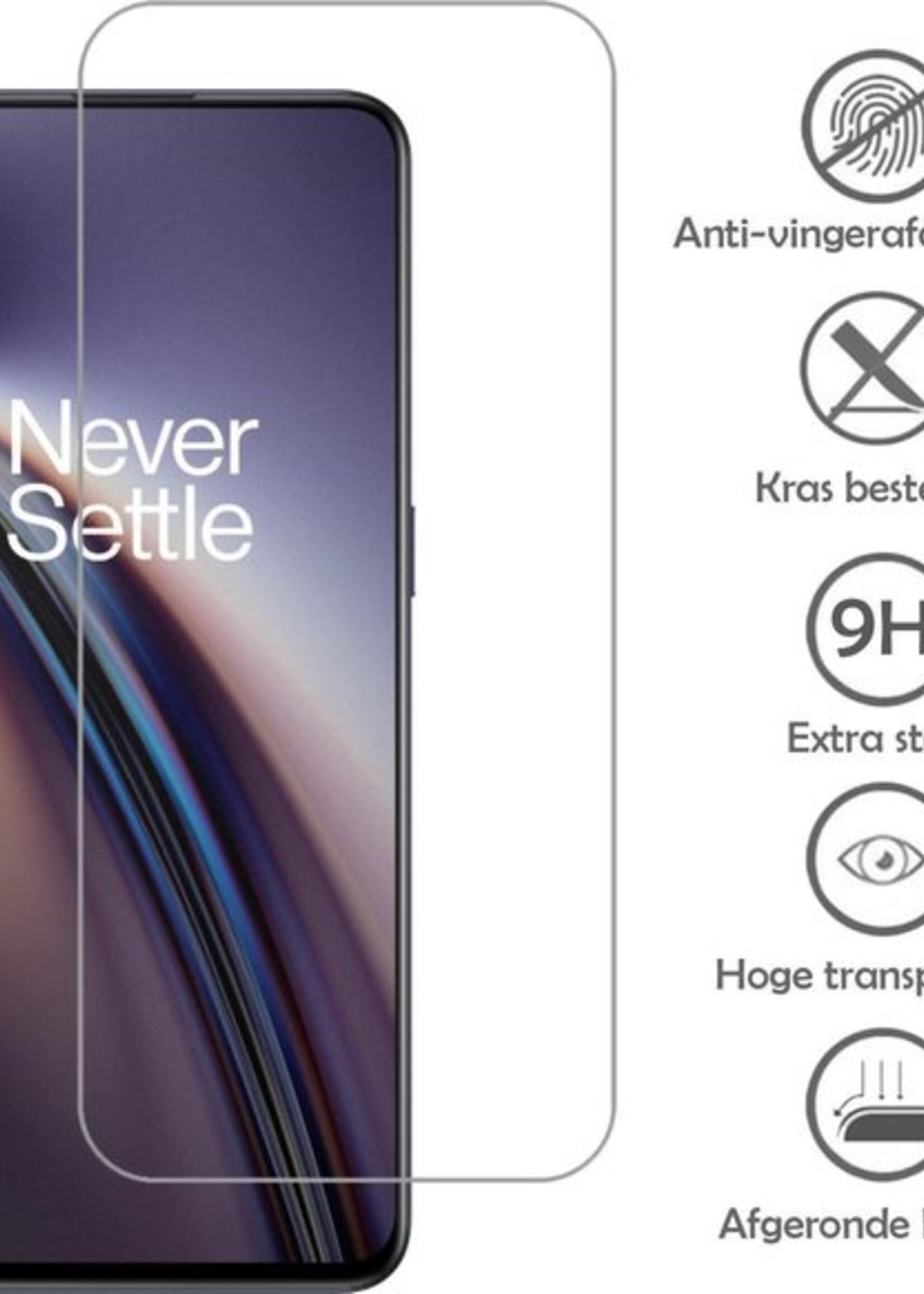 LUQ Hoesje Geschikt voor OnePlus Nord CE Hoesje Book Case Hoes Wallet Cover Met Screenprotector - Hoes Geschikt voor OnePlus Nord CE Hoesje Bookcase Hoes - Zwart