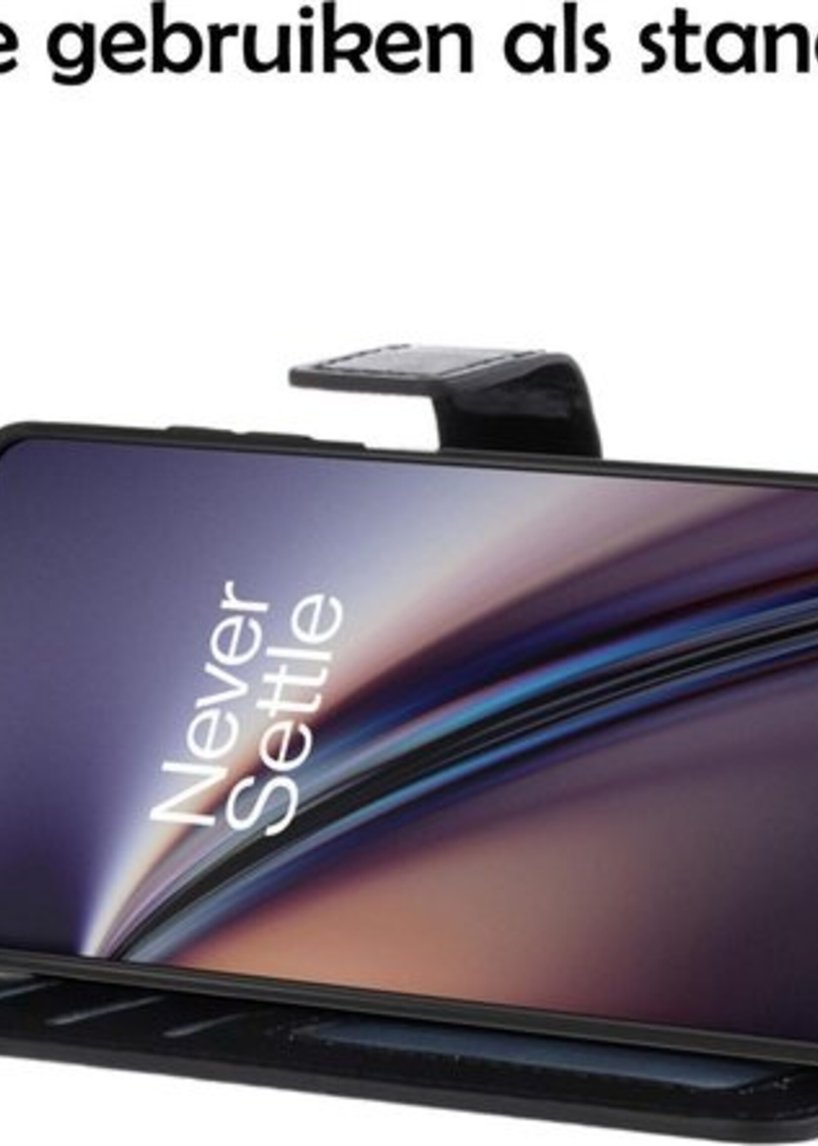 LUQ Hoesje Geschikt voor OnePlus Nord CE Hoesje Book Case Hoes Wallet Cover Met 2x Screenprotector - Hoes Geschikt voor OnePlus Nord CE Hoesje Bookcase Hoes - Zwart
