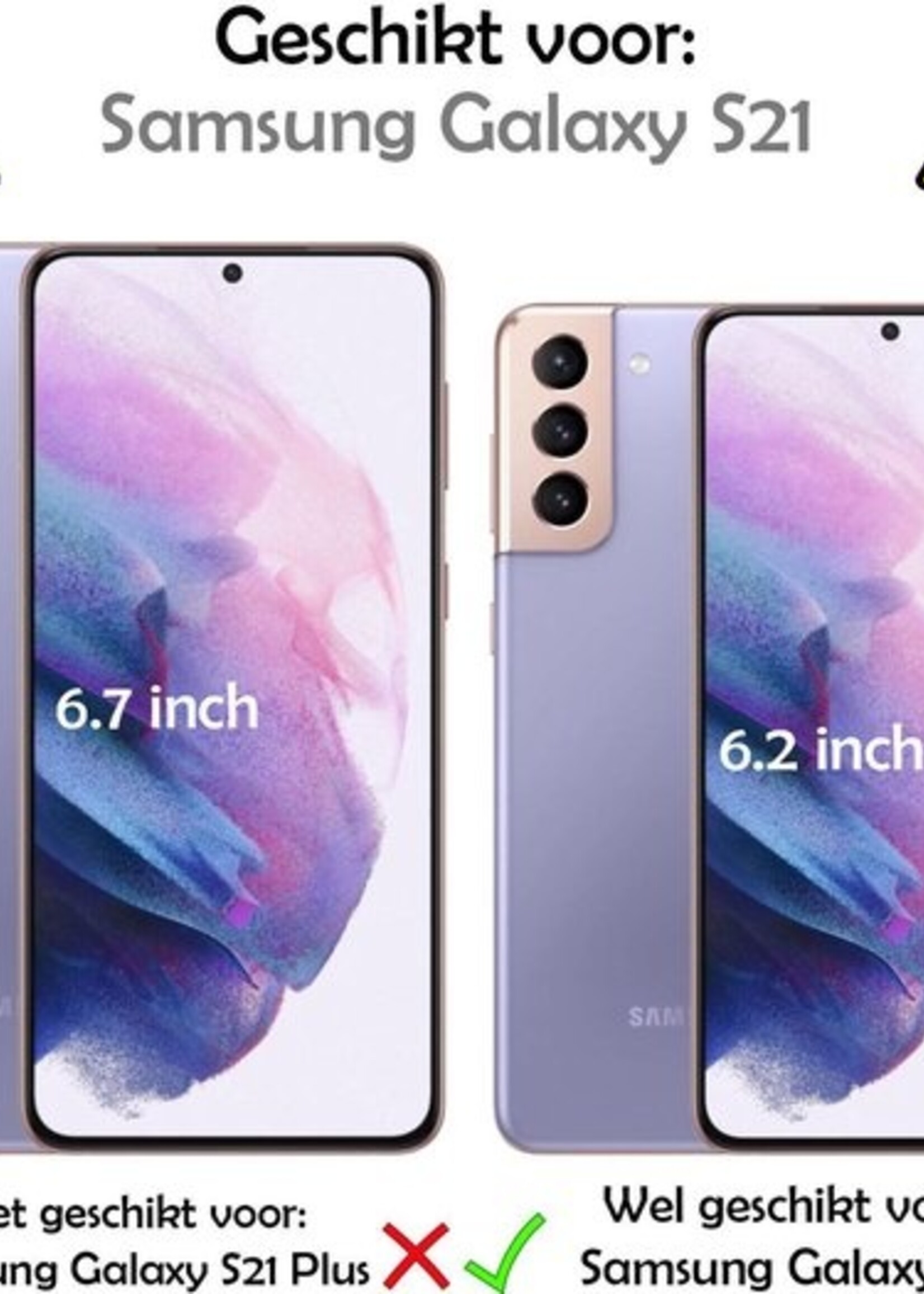 LUQ Screenprotector Geschikt voor Samsung S21 Screenprotector Volledig - Screenprotector Geschikt voor Samsung Galaxy S21 Screenprotector Bescherm Glas