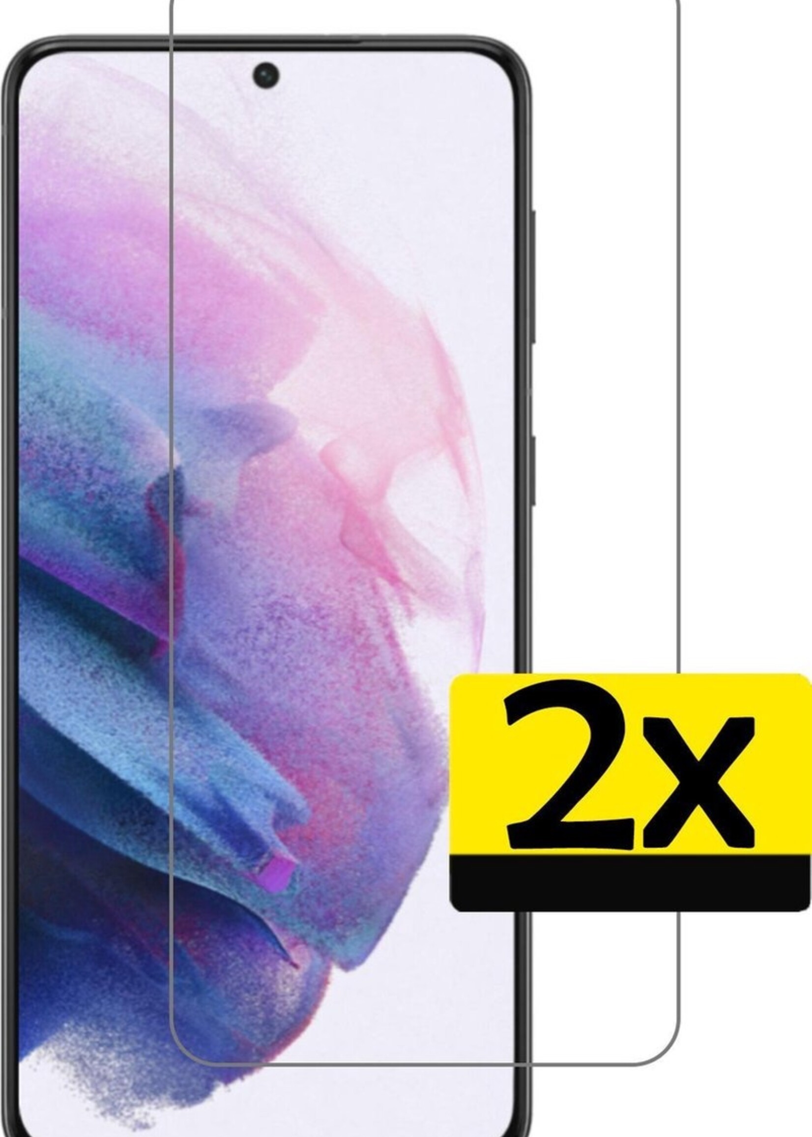LUQ Screenprotector Geschikt voor Samsung S21 Screenprotector Volledig - Screenprotector Geschikt voor Samsung Galaxy S21 Screenprotector Bescherm Glas - 2 Stuks