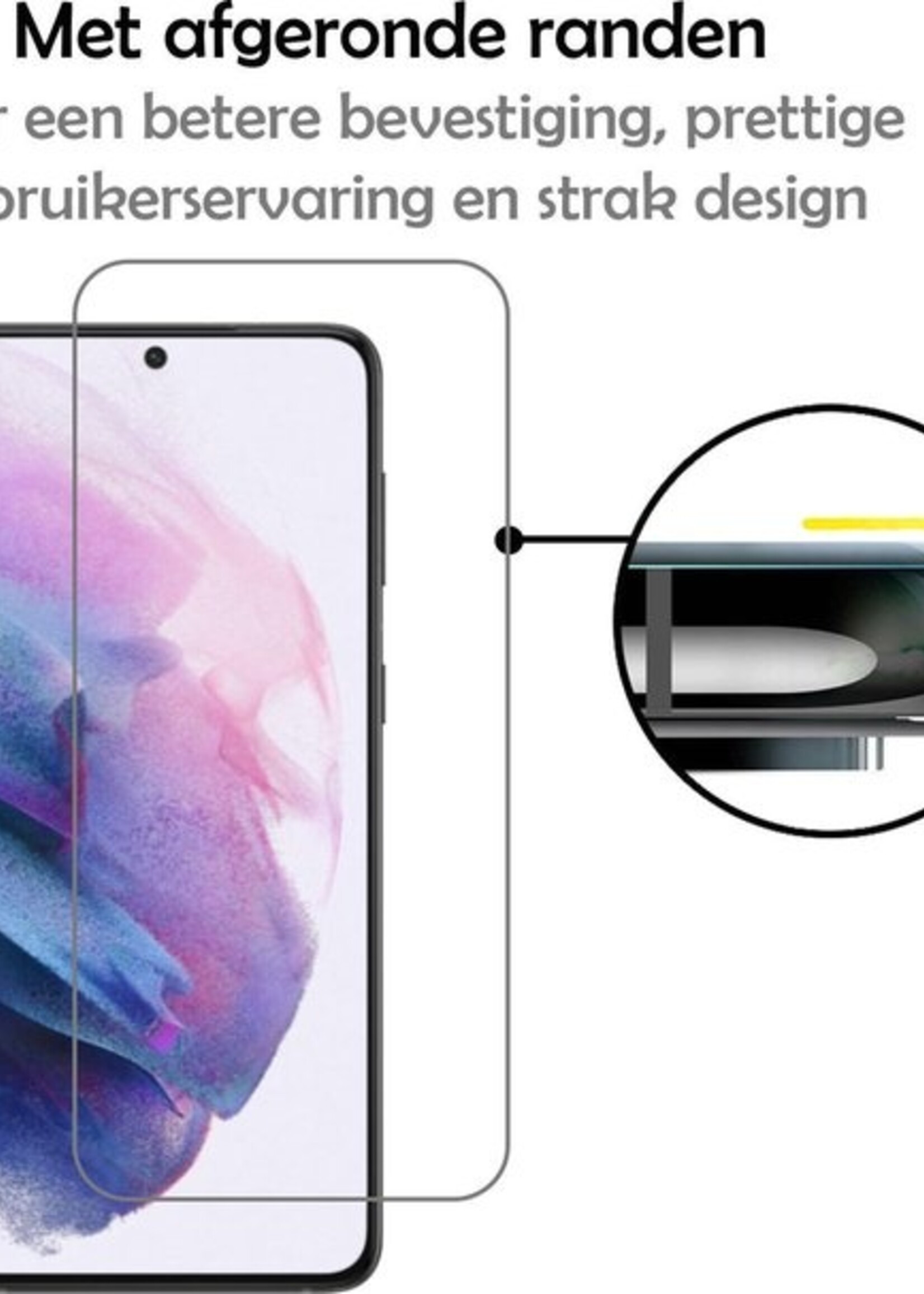 LUQ Screenprotector Geschikt voor Samsung S21 Screenprotector Volledig - Screenprotector Geschikt voor Samsung Galaxy S21 Screenprotector Bescherm Glas - 3 Stuks