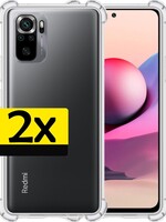LUQ LUQ Xiaomi Note 10s hoesje shock proof - Transparant - 2 PACK