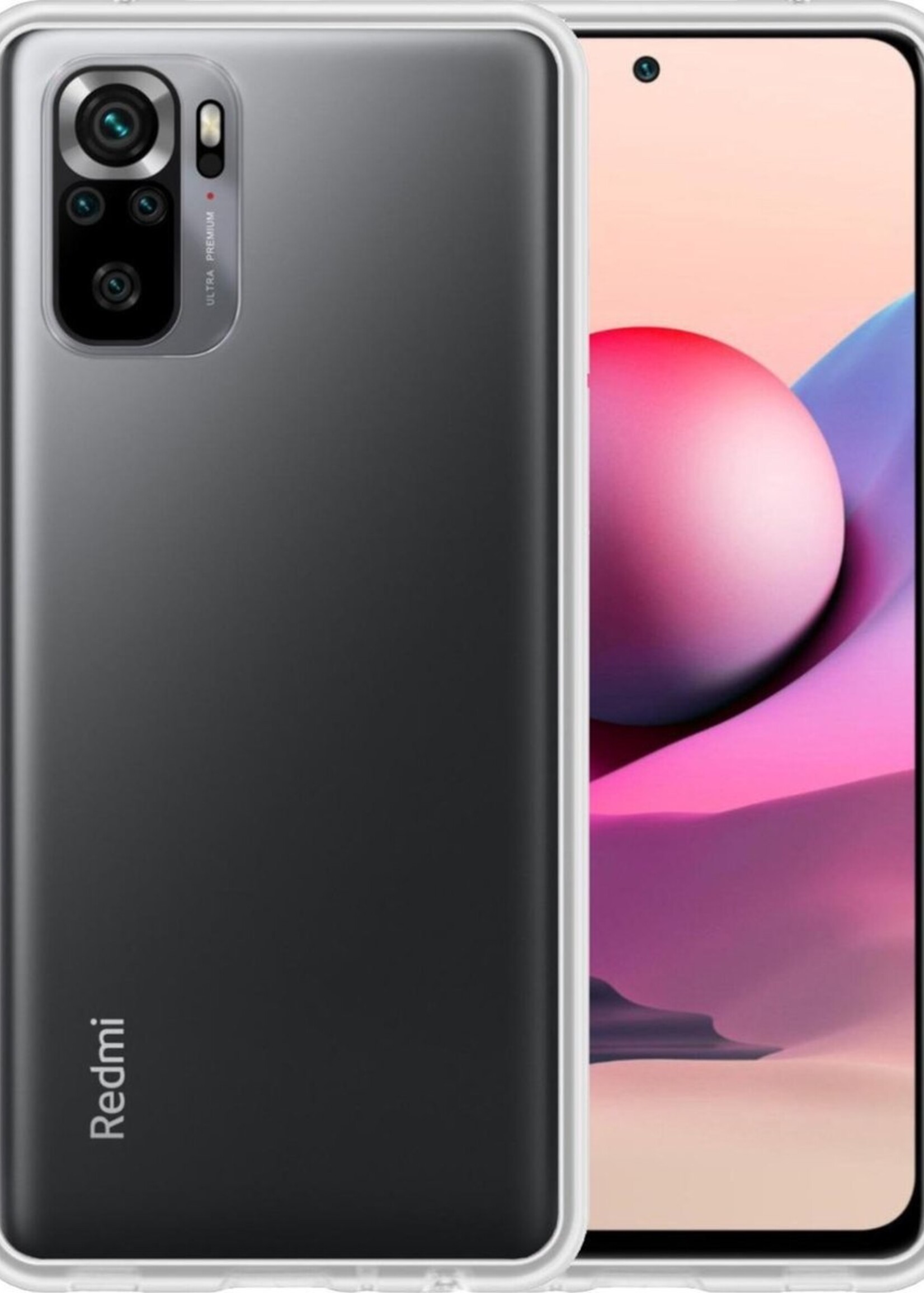 LUQ Hoesje Geschikt voor Redmi Note 10S Hoesje Siliconen Case - Hoes Geschikt voor Redmi Note 10S Hoes Siliconen - Transparant