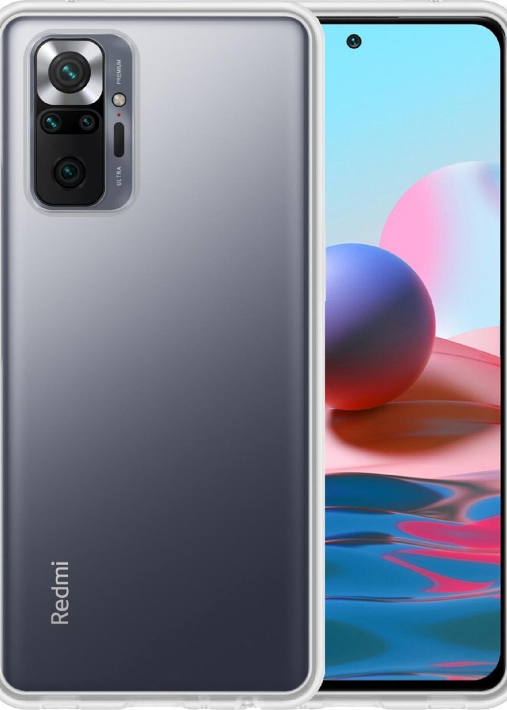 LUQ Hoesje Geschikt voor Xiaomi Redmi Note 10 Pro Hoesje Siliconen Case - Hoes Geschikt voor Xiaomi Redmi Note 10 Pro Hoes Siliconen - Transparant