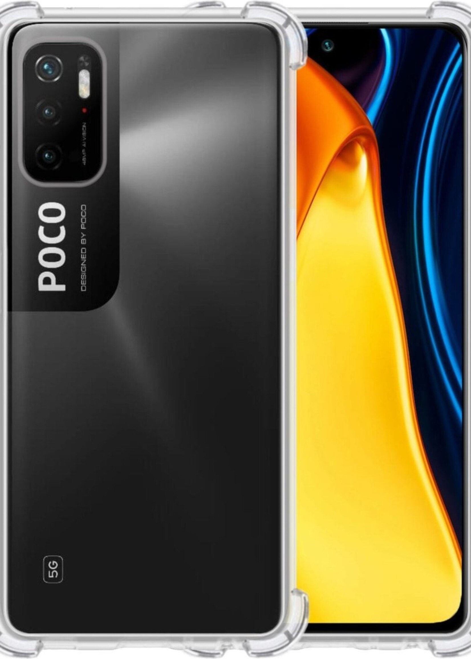 LUQ Hoesje Geschikt voor Poco M3 Pro Hoesje Shockproof Case Siliconen - Hoes Geschikt voor Xiaomi Poco M3 Pro Hoes Cover Siliconen - Transparant