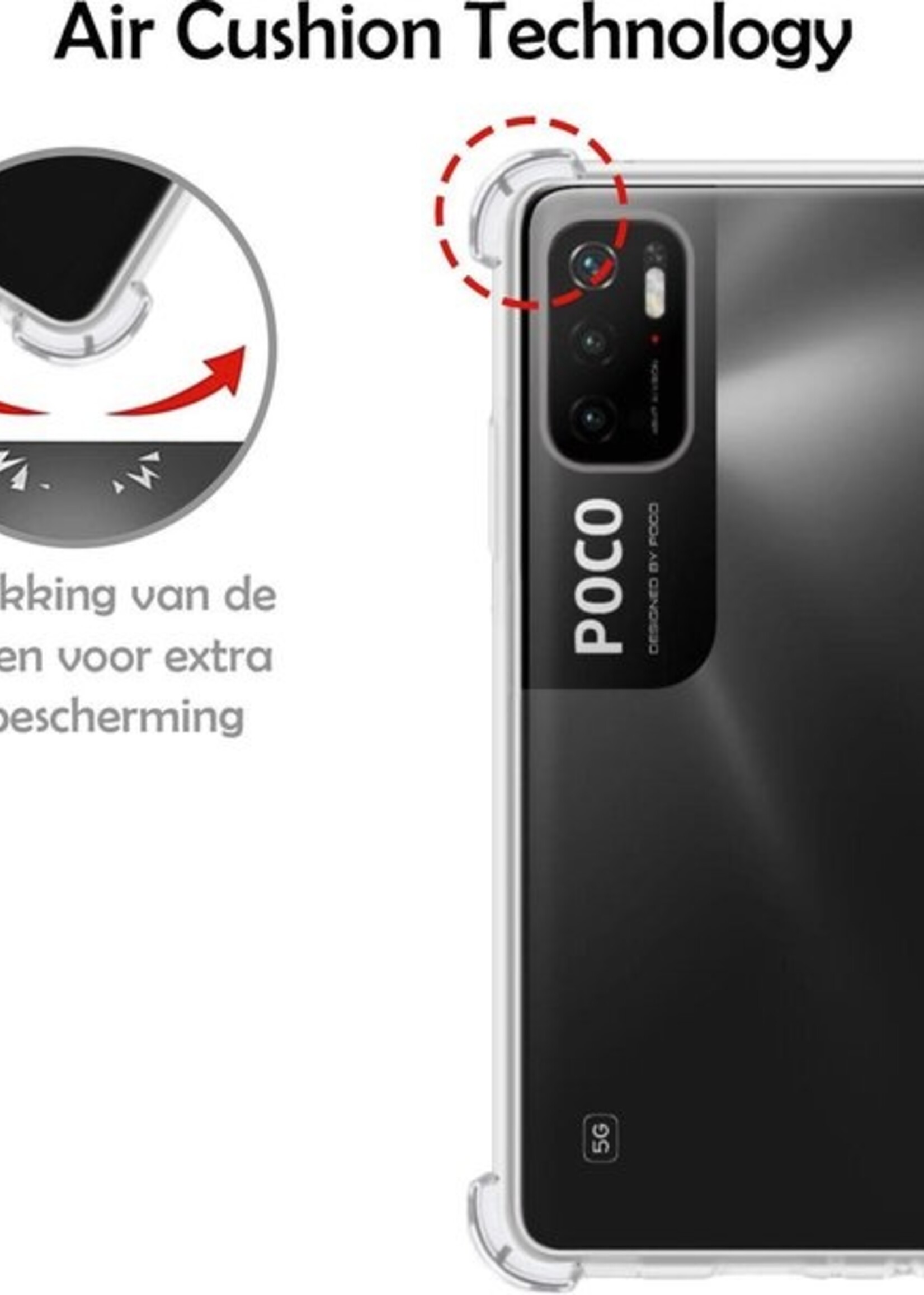 LUQ Hoesje Geschikt voor Poco M3 Pro Hoesje Shockproof Case Siliconen - Hoes Geschikt voor Xiaomi Poco M3 Pro Hoes Cover Siliconen - Transparant