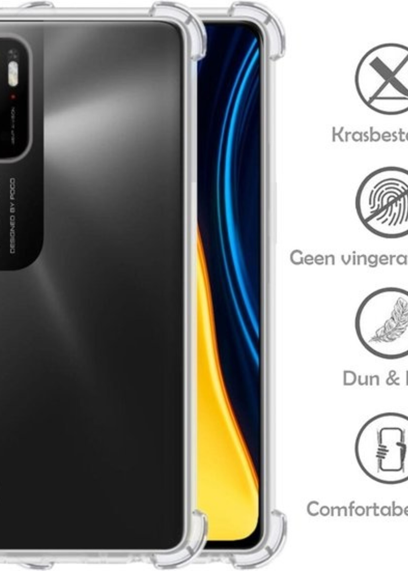 LUQ Hoesje Geschikt voor Poco M3 Pro Hoesje Shockproof Case Siliconen - Hoes Geschikt voor Xiaomi Poco M3 Pro Hoes Cover Siliconen - Transparant - 2 Stuks