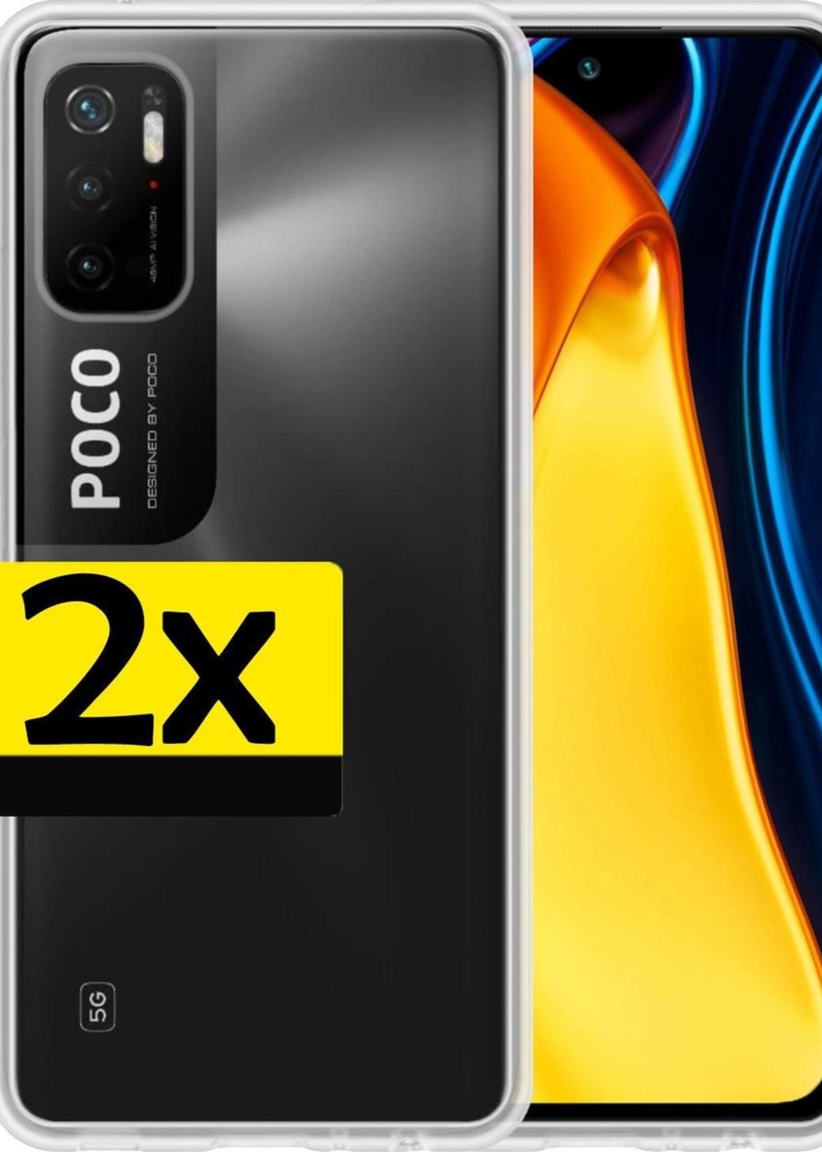 LUQ Hoesje Geschikt voor Poco M3 Pro Hoesje Siliconen Case - Hoes Geschikt voor Xiaomi Poco M3 Pro Hoes Siliconen - Transparant - 2 Stuks