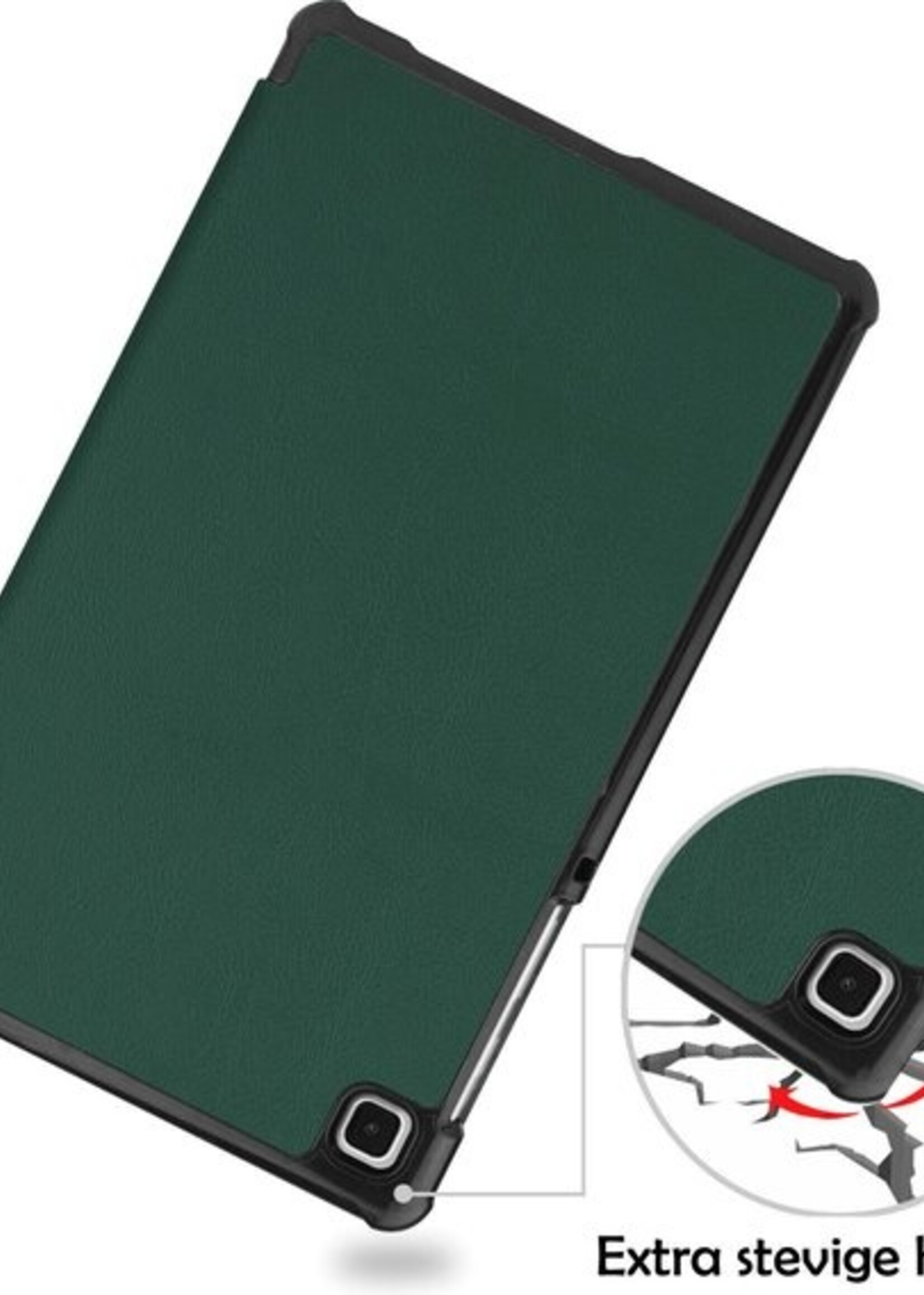 LUQ Hoes Geschikt voor Samsung Galaxy Tab A7 Lite Hoes Luxe Hoesje Book Case - Hoesje Geschikt voor Samsung Tab A7 Lite Hoes Cover - Donkergroen
