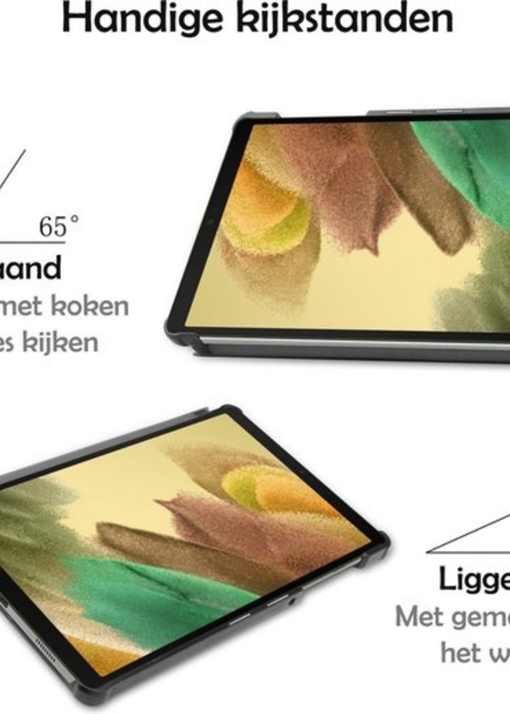 LUQ Hoes Geschikt voor Samsung Galaxy Tab A7 Lite Hoes Luxe Hoesje Book Case - Hoesje Geschikt voor Samsung Tab A7 Lite Hoes Cover - Donkergroen
