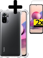 LUQ LUQ Xiaomi Redmi Note 10s hoesje shock proof + 2x screenprotector