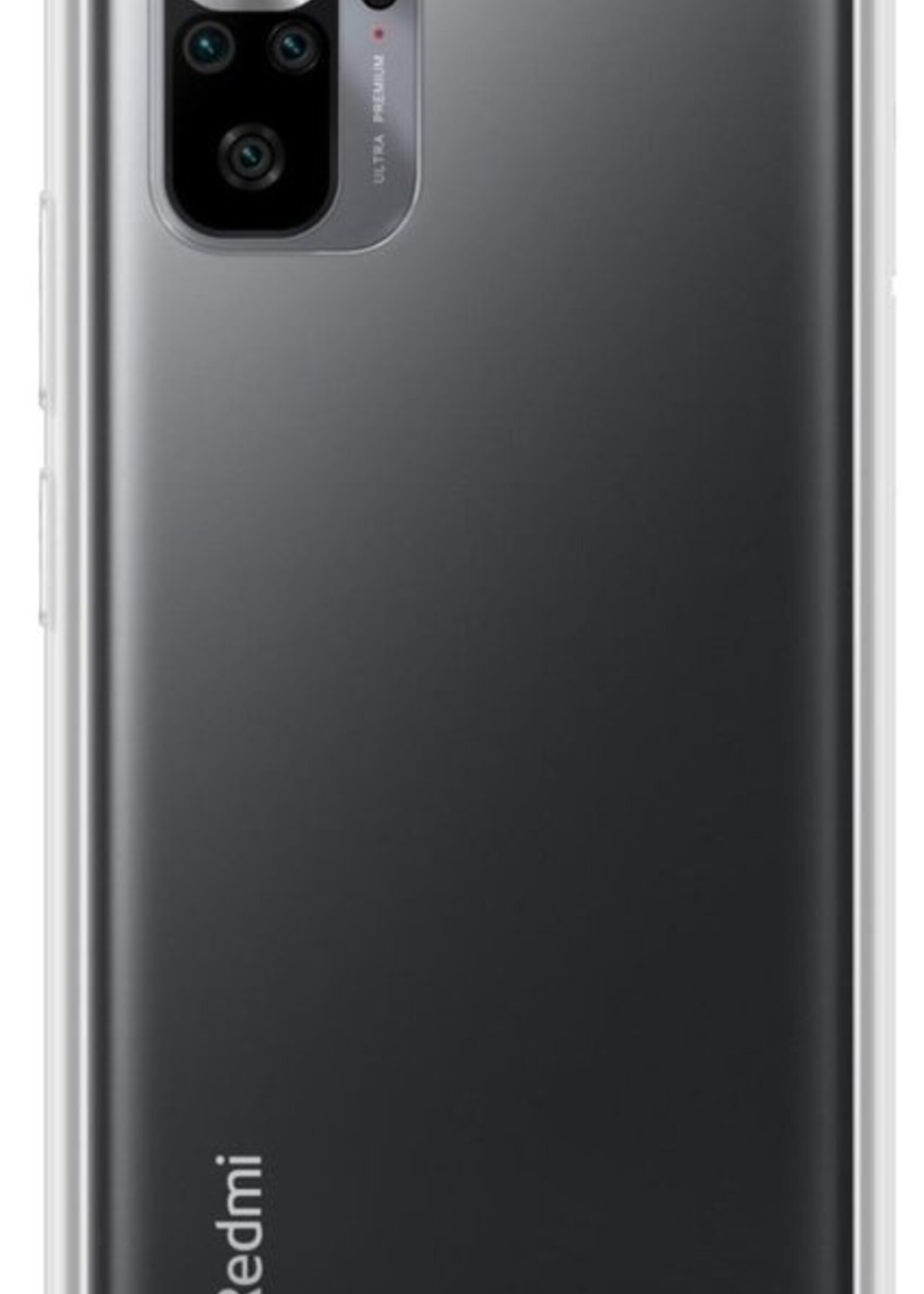 LUQ Hoesje Geschikt voor Redmi Note 10S Hoesje Shockproof Case Siliconen Met 2x Screenprotector - Hoes Geschikt voor Redmi Note 10S Hoes Cover Siliconen - Transparant