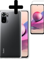 LUQ LUQ Xiaomi Redmi Note 10s hoesje siliconen transparant + screenprotector