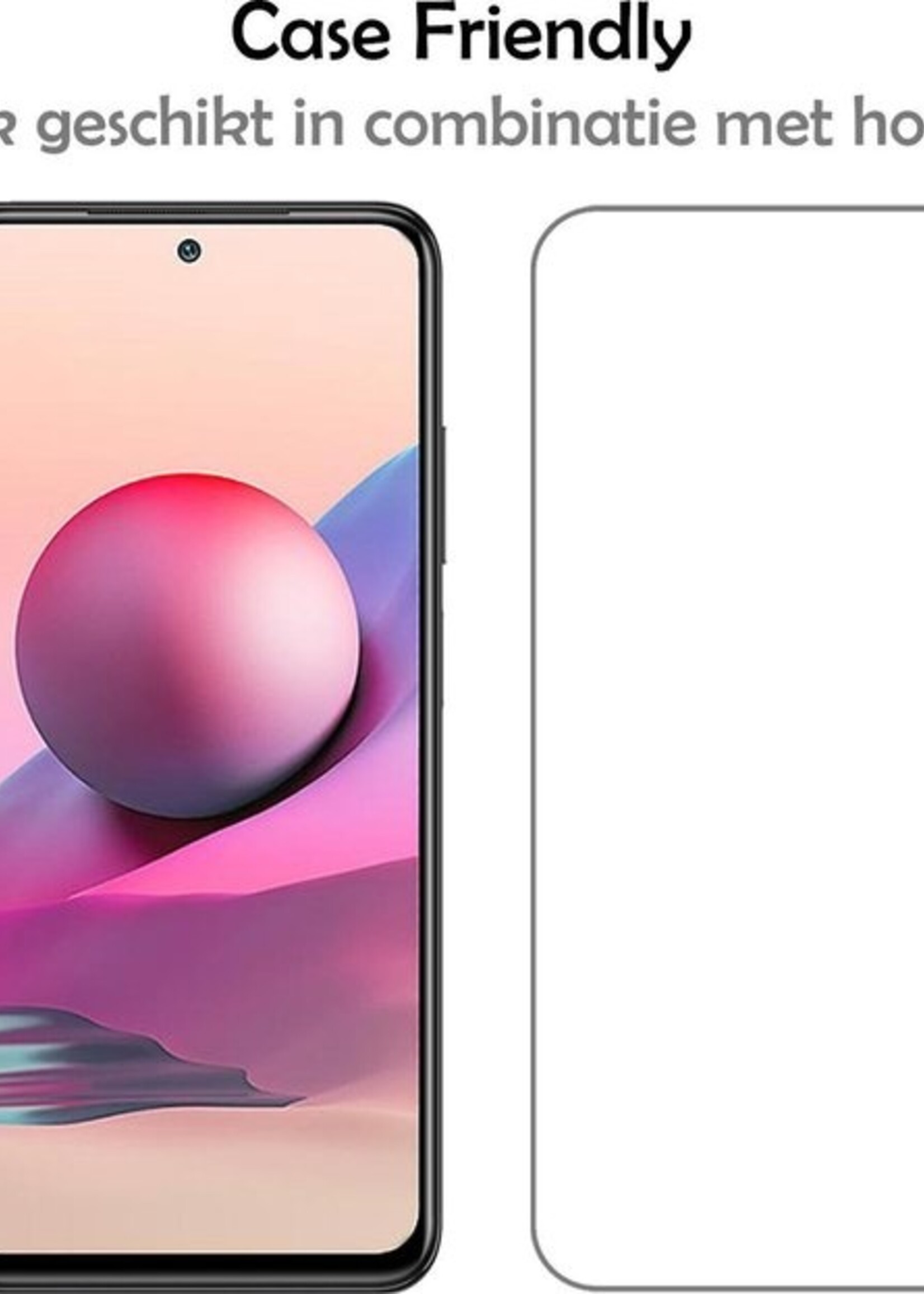 LUQ Hoesje Geschikt voor Redmi Note 10S Hoesje Siliconen Case Met 2x Screenprotector - Hoes Geschikt voor Redmi Note 10S Hoes Siliconen - Transparant