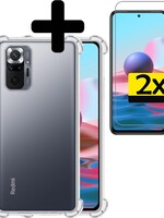 LUQ LUQ Xiaomi Redmi Note 10 Pro hoesje shock proof + 2x screenprotector