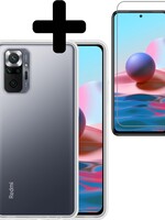 LUQ LUQ Xiaomi Redmi Note 10 Pro hoesje siliconen transparant + screenprotector