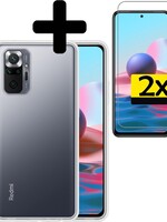 LUQ LUQ Xiaomi Redmi Note 10 Pro hoesje siliconen transparant + 2x screenprotector